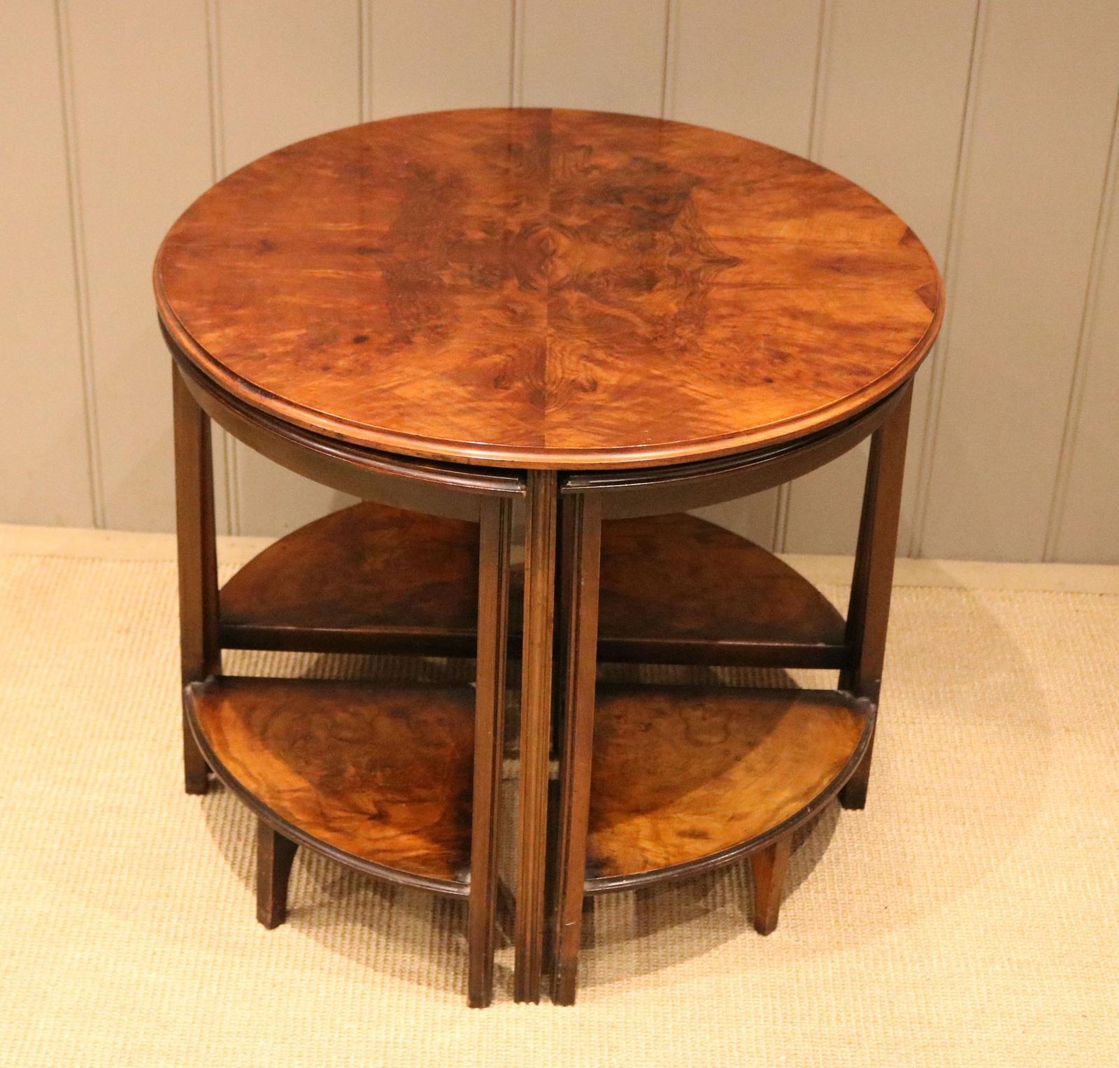 Uusual Circular Walnut Nest of Tables (1 of 10) Uusual Circular Walnut Nest of Tables (1 of 10)