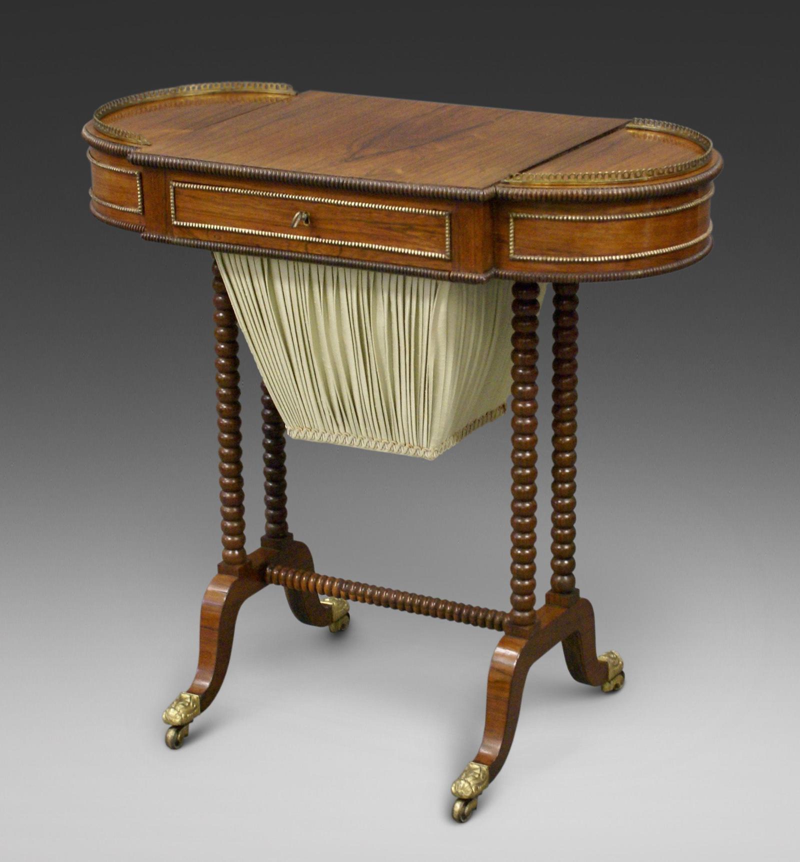 Late Regency Rosewood Work Table (1 of 6)