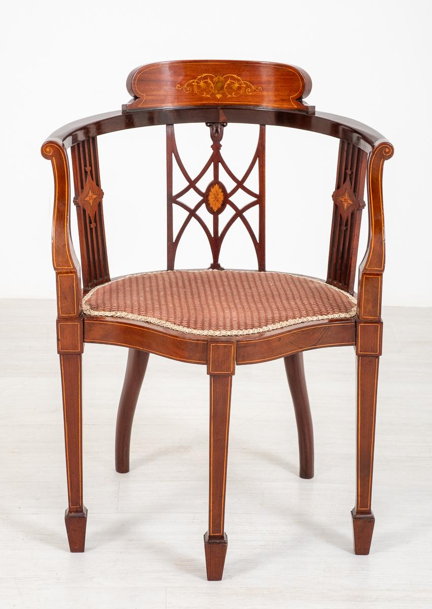 Pretty Edwardian Mahogany Inlaid Tub Chair (1 of 9) Pretty Edwardian Mahogany Inlaid Tub Chair (1 of 9)