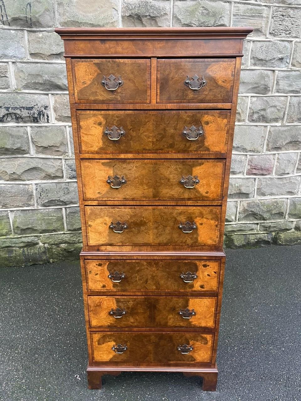 Antique Burr Walnut Chest On Chest Tallboy (1 of 13) Antique Burr Walnut Chest On Chest Tallboy (1 of 13)