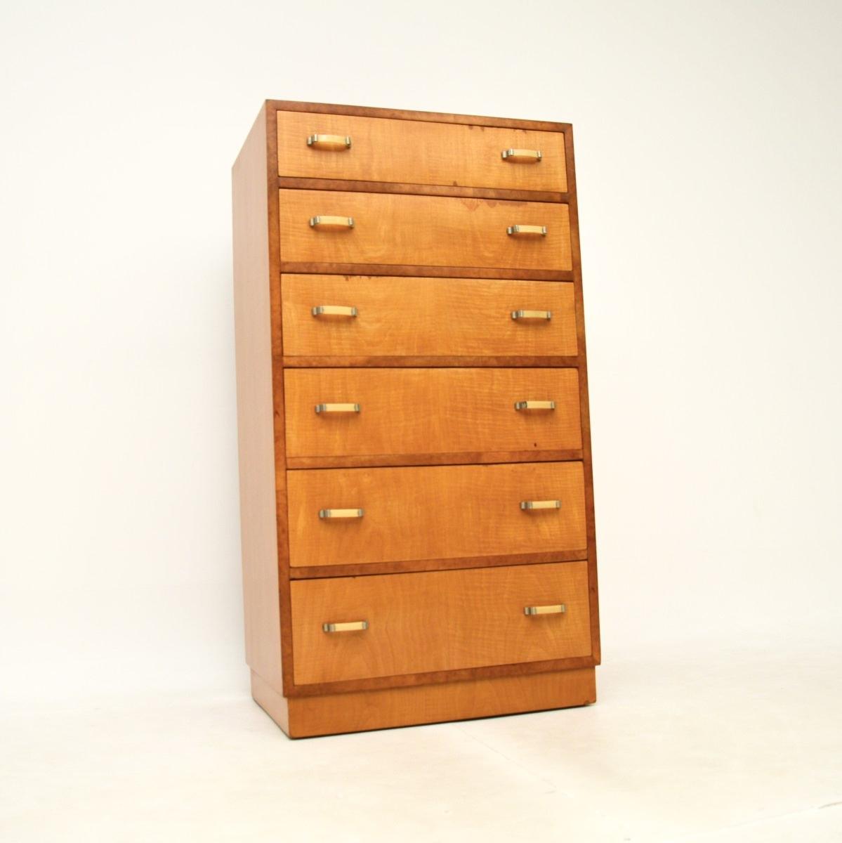 Art Deco Satinwood & Walnut Chest of Drawers (1 of 12)