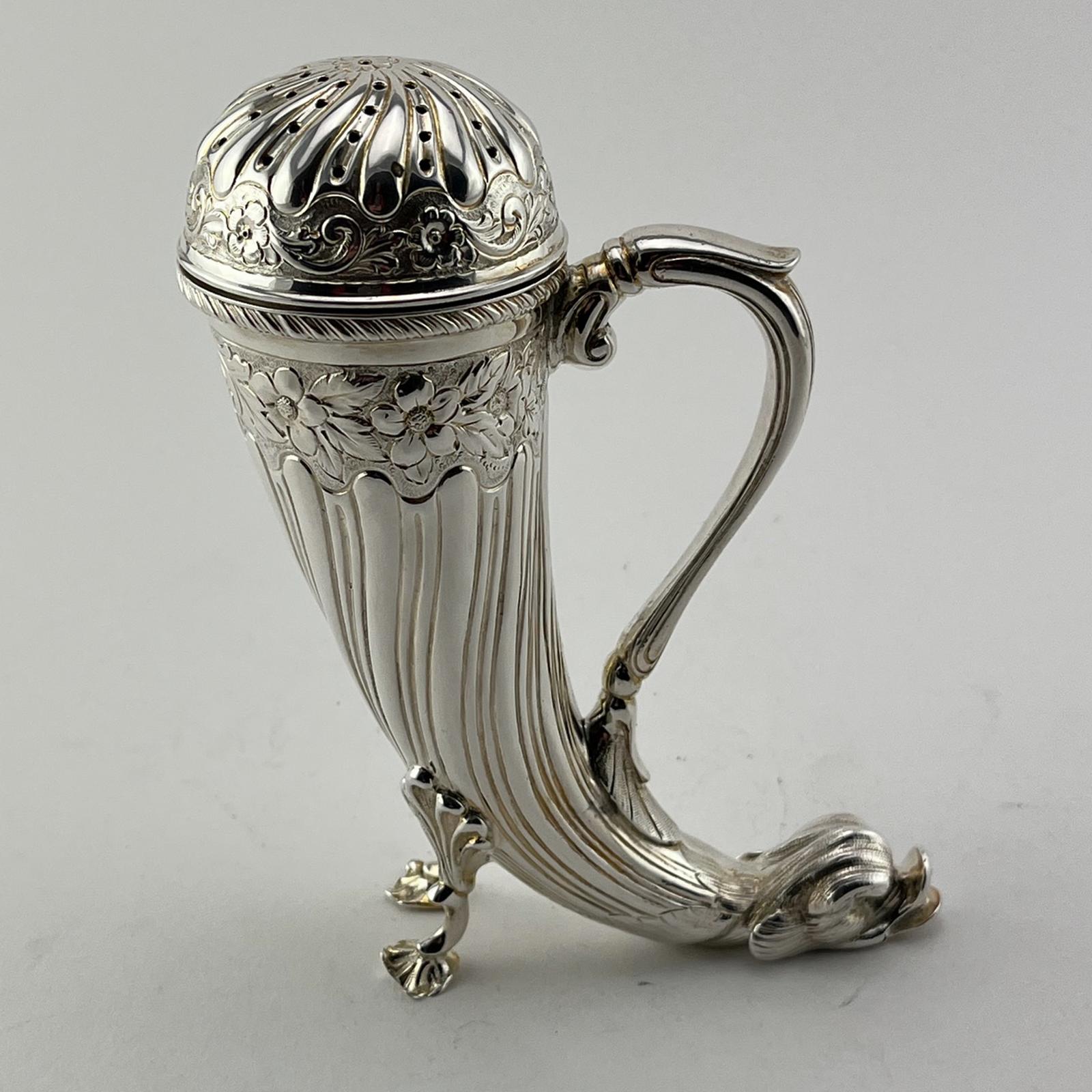 Rare Victorian Horn Shaped Cast Silver Plated Sugar Caster (1 of 6) Rare Victorian Horn Shaped Cast Silver Plated Sugar Caster (1 of 6)