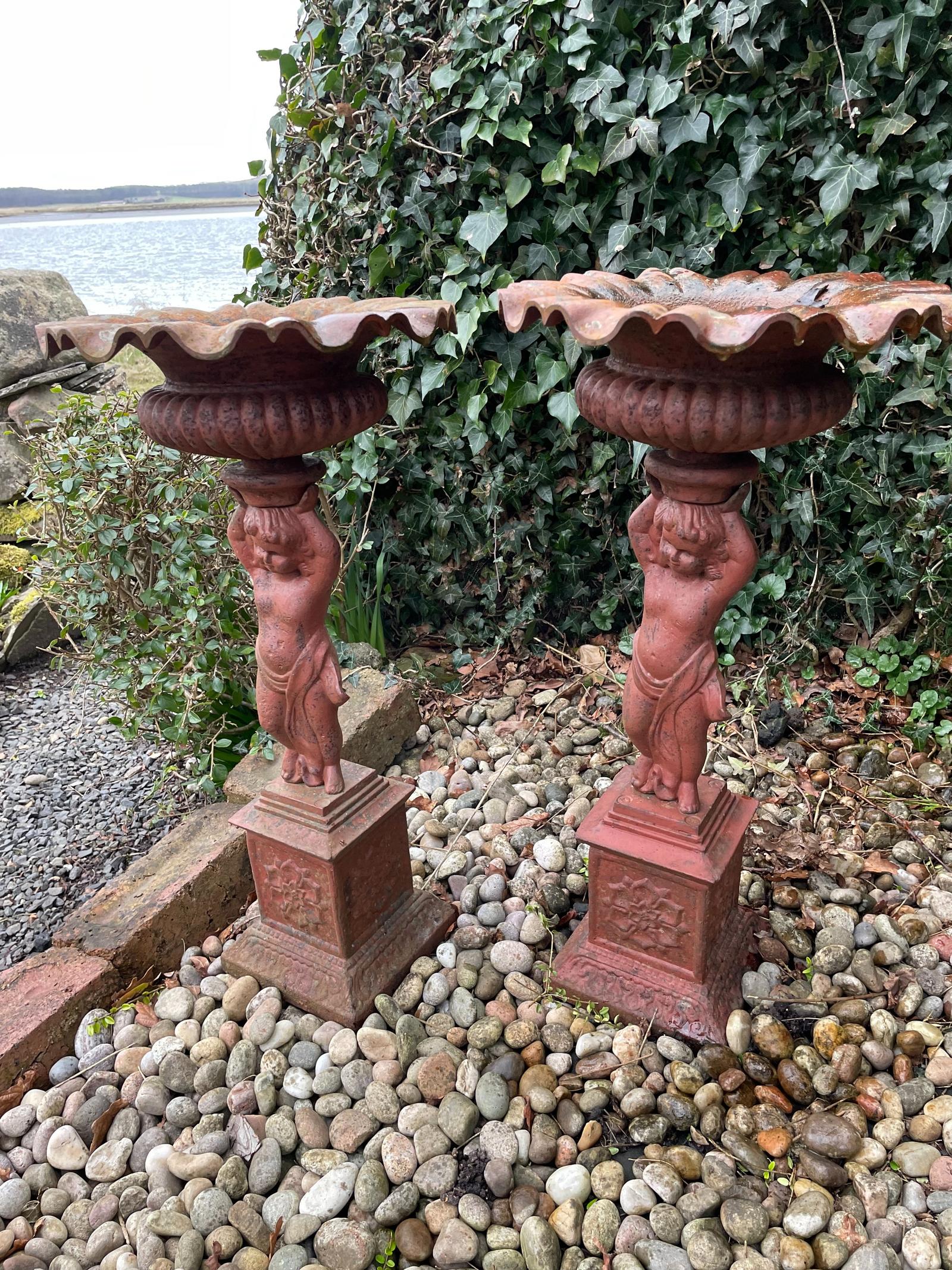 Pair of Cast Iron Garden Bird Tables (1 of 2)