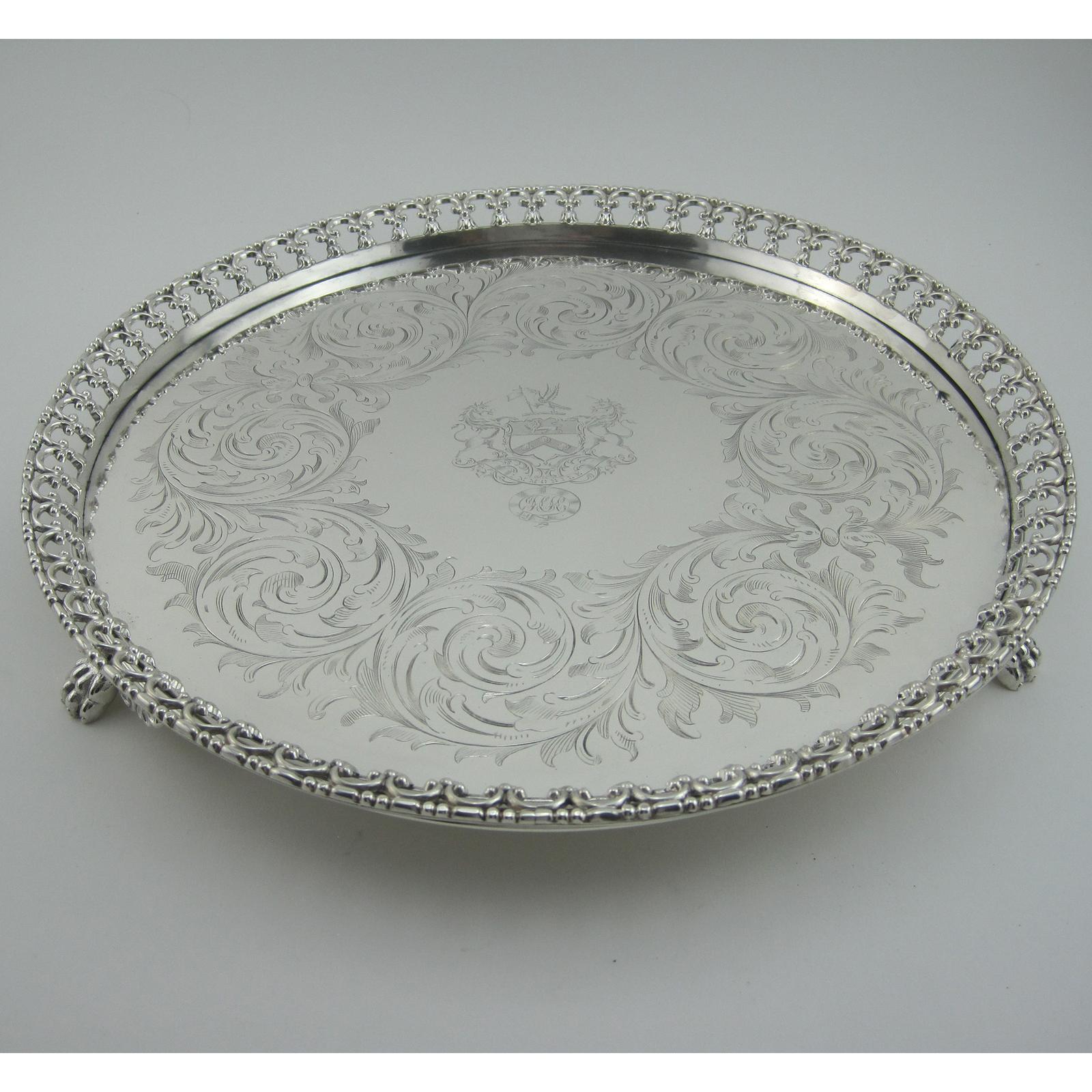 Superb Quality Victorian Silver Plated Salver (1 of 7)