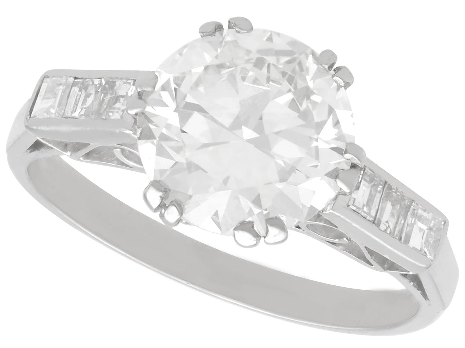 2.99ct Diamond & Platinum Solitaire Ring c.1935 (1 of 12) 2.99ct Diamond & Platinum Solitaire Ring c.1935 (1 of 12)