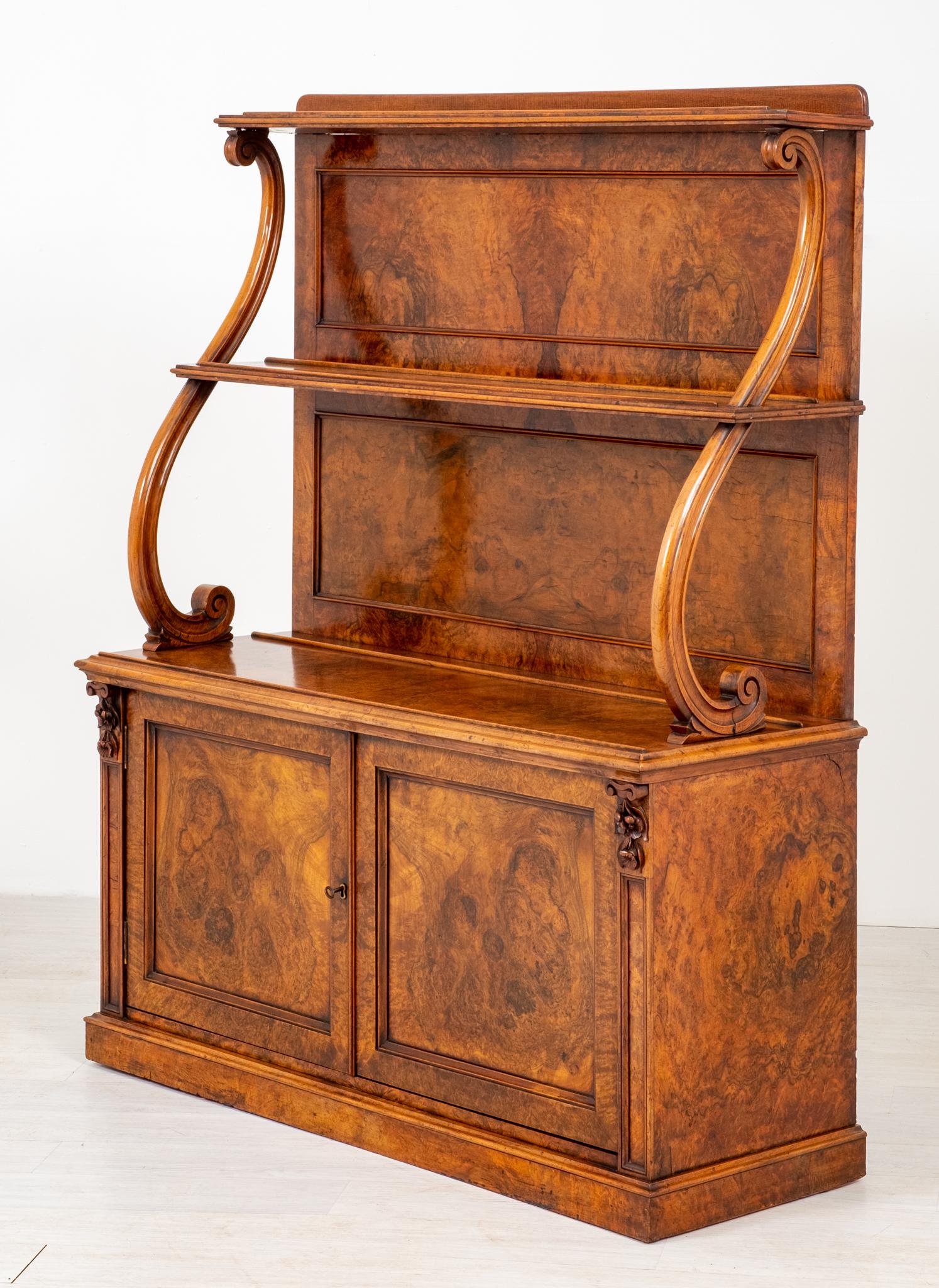 Unusual Burr Walnut William IV Side Cabinet (1 of 9)