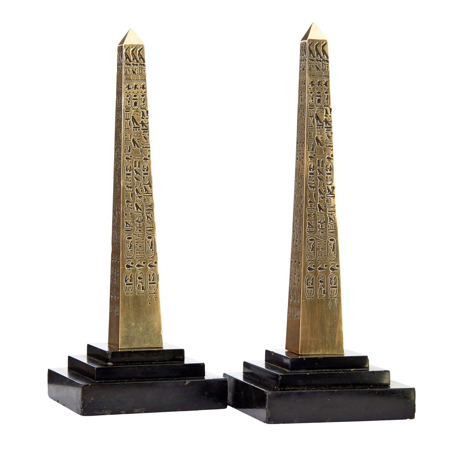 Pair of Egyptian Revival Desktop Brass Obelisks (1 of 5) Pair of Egyptian Revival Desktop Brass Obelisks (1 of 5)