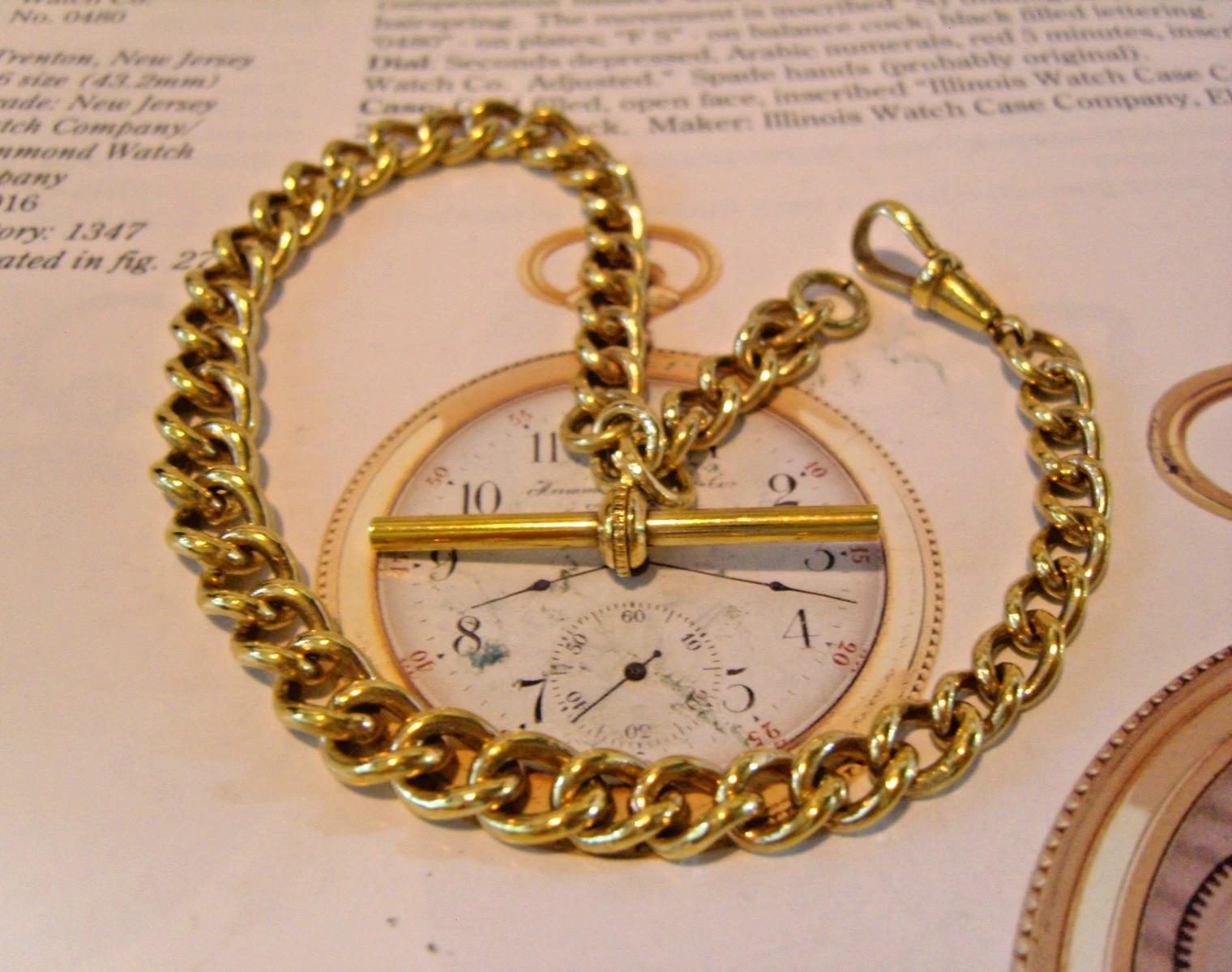 Victorian Pocket Watch Chain Golden Brass 1920s Antique Albert & T Bar 24g (1 of 12) Victorian Pocket Watch Chain Golden Brass 1920s Antique Albert & T Bar 24g (1 of 12)