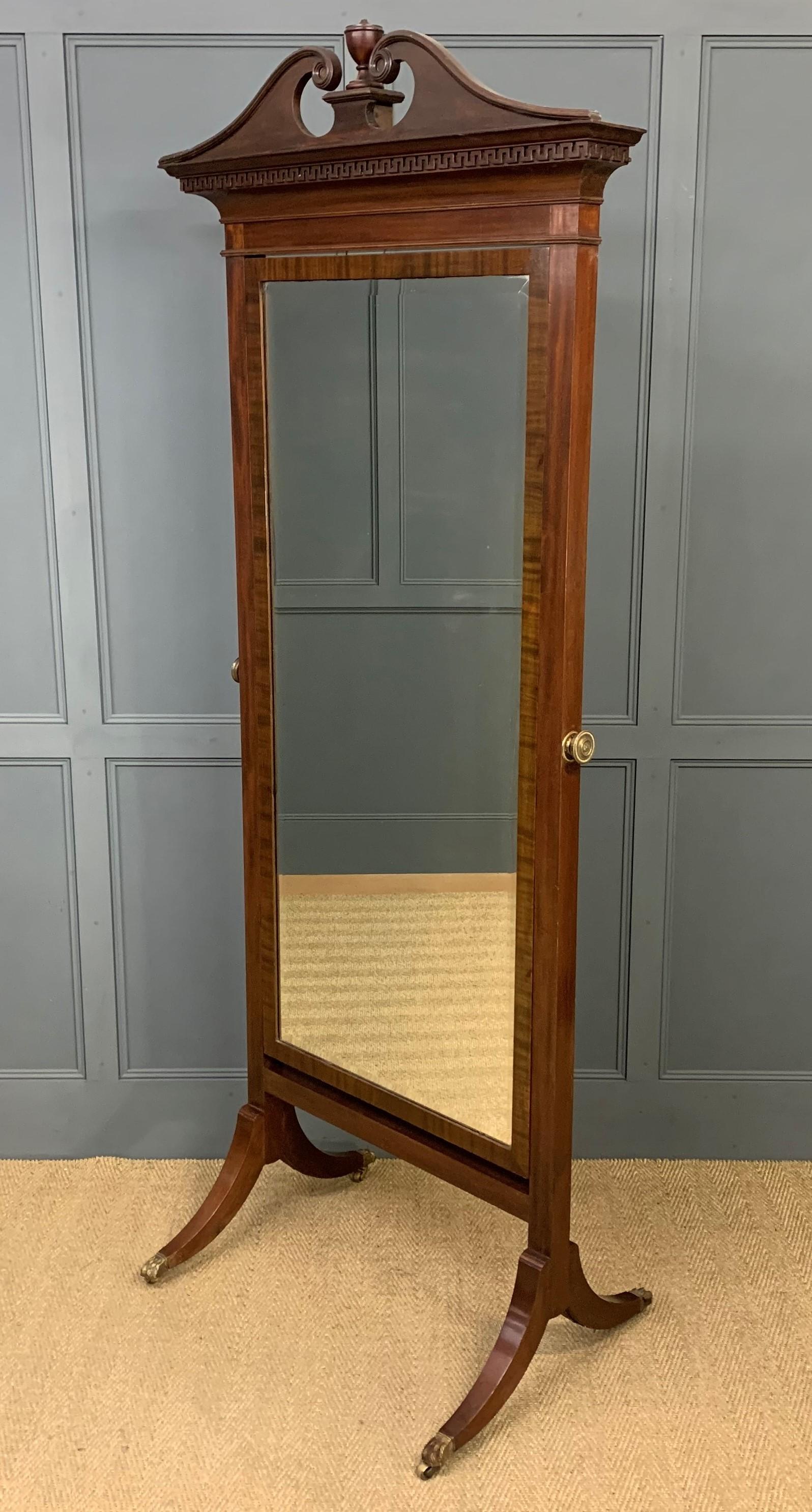 Large Edwardian Mahogany Cheval Mirror LA 18047 / LA460780