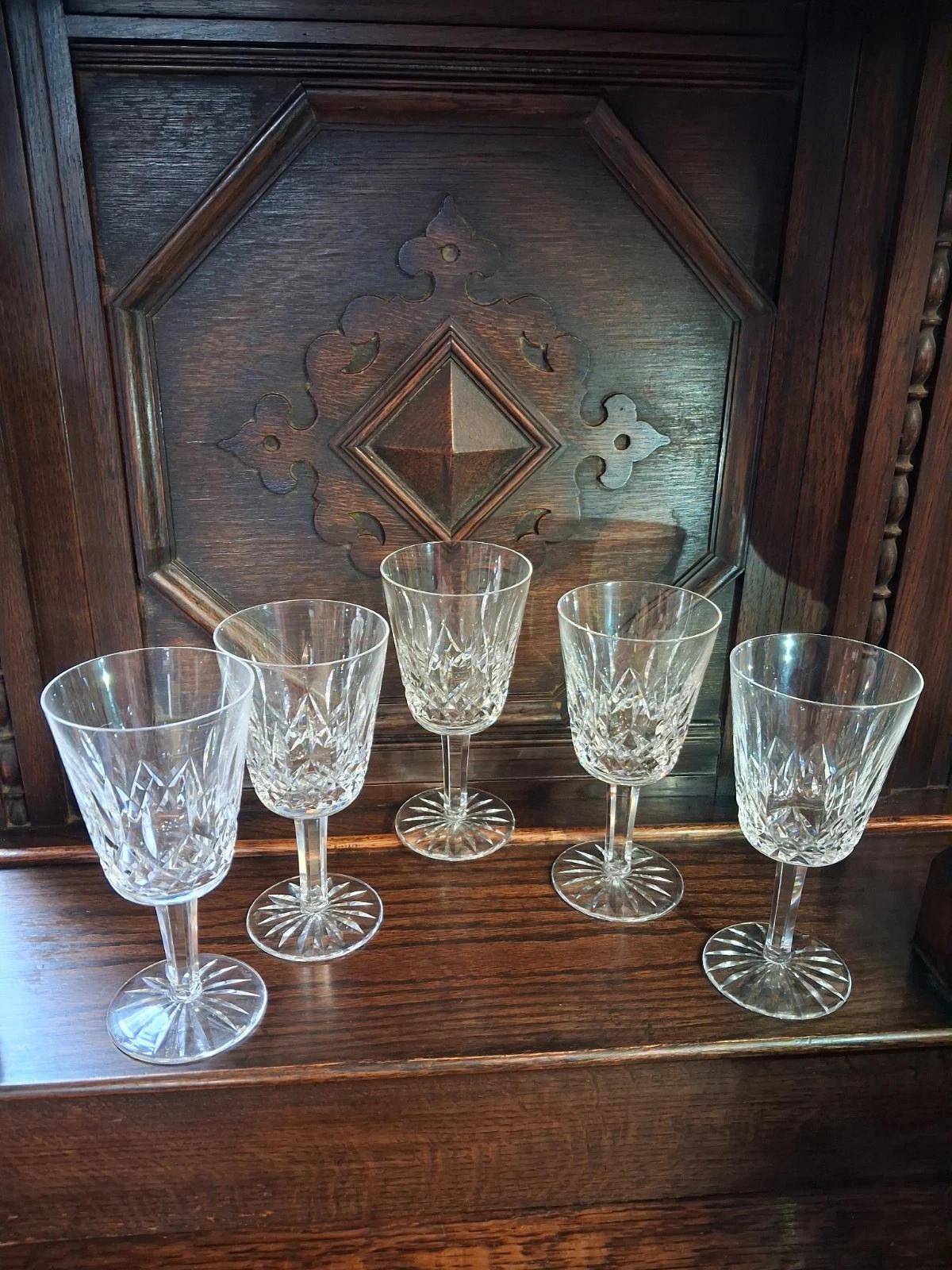 Set of 5 Vintage Crystal Waterford Wine Glasses Beautiful Pieces (1 of 14)