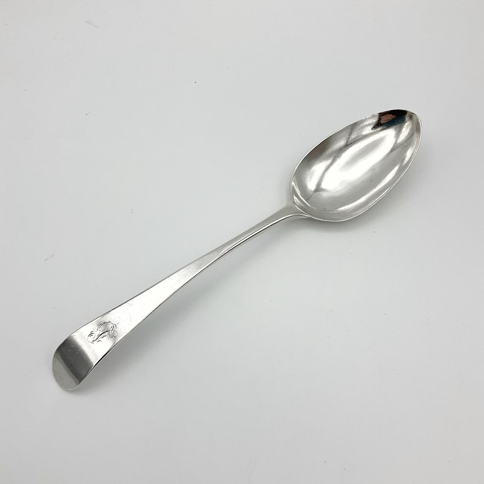 Antique 1781 Silver Serving Spoon, Georgian Tablespoon (1 of 9)