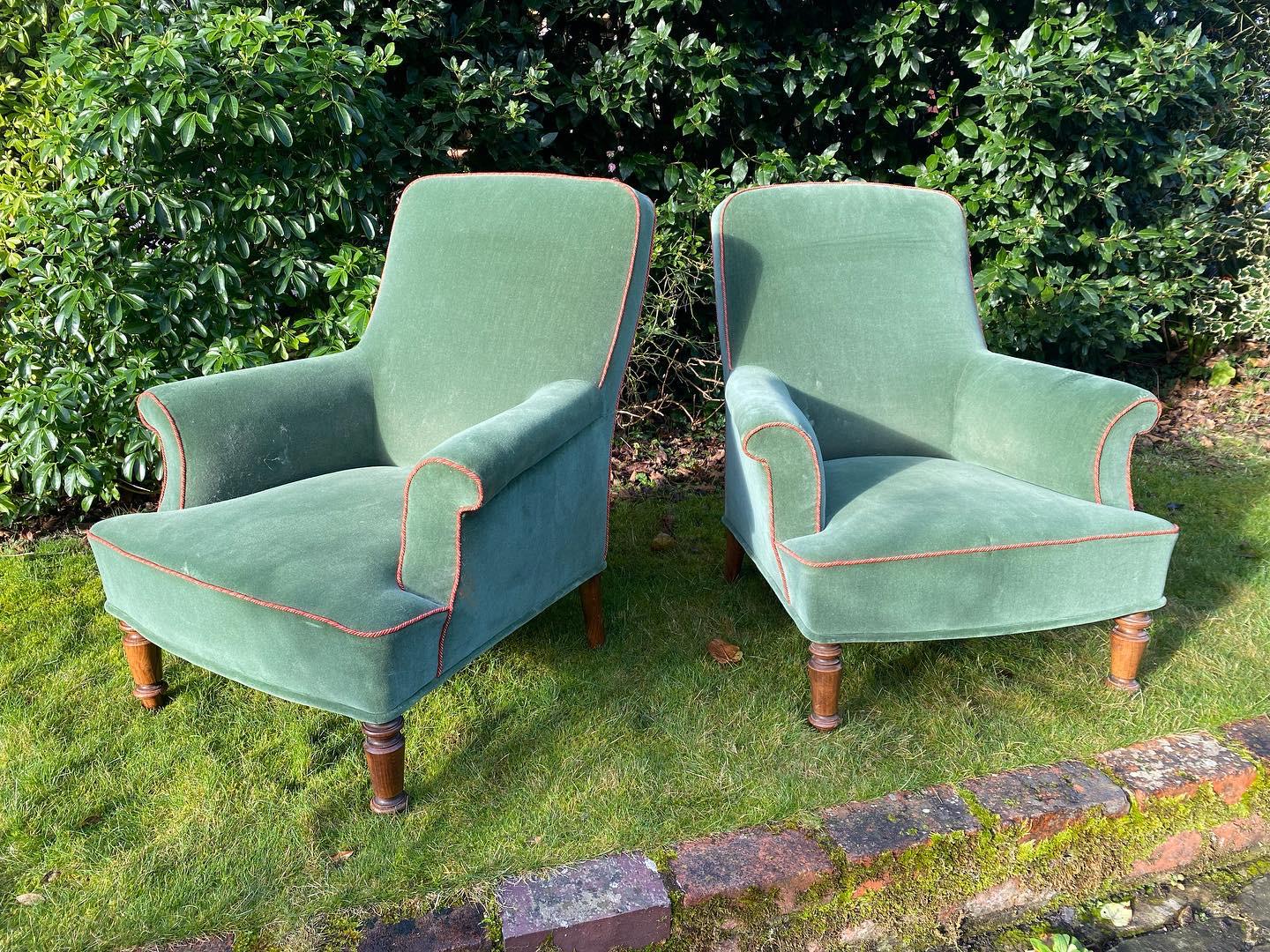 Pair of 19th Century Upholstered Armchairs (1 of 3) Pair of 19th Century Upholstered Armchairs (1 of 3)