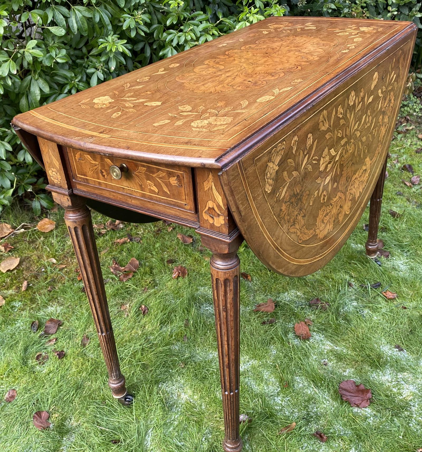 Dutch Marquetry Drop Leaf Table (1 of 5) Dutch Marquetry Drop Leaf Table (1 of 5)