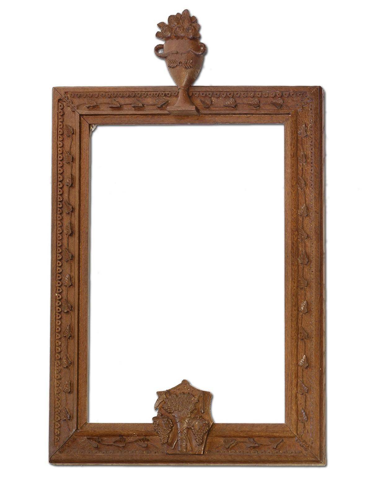 19th Century Frame with Carvings of Leaves & Grapes (1 of 8)