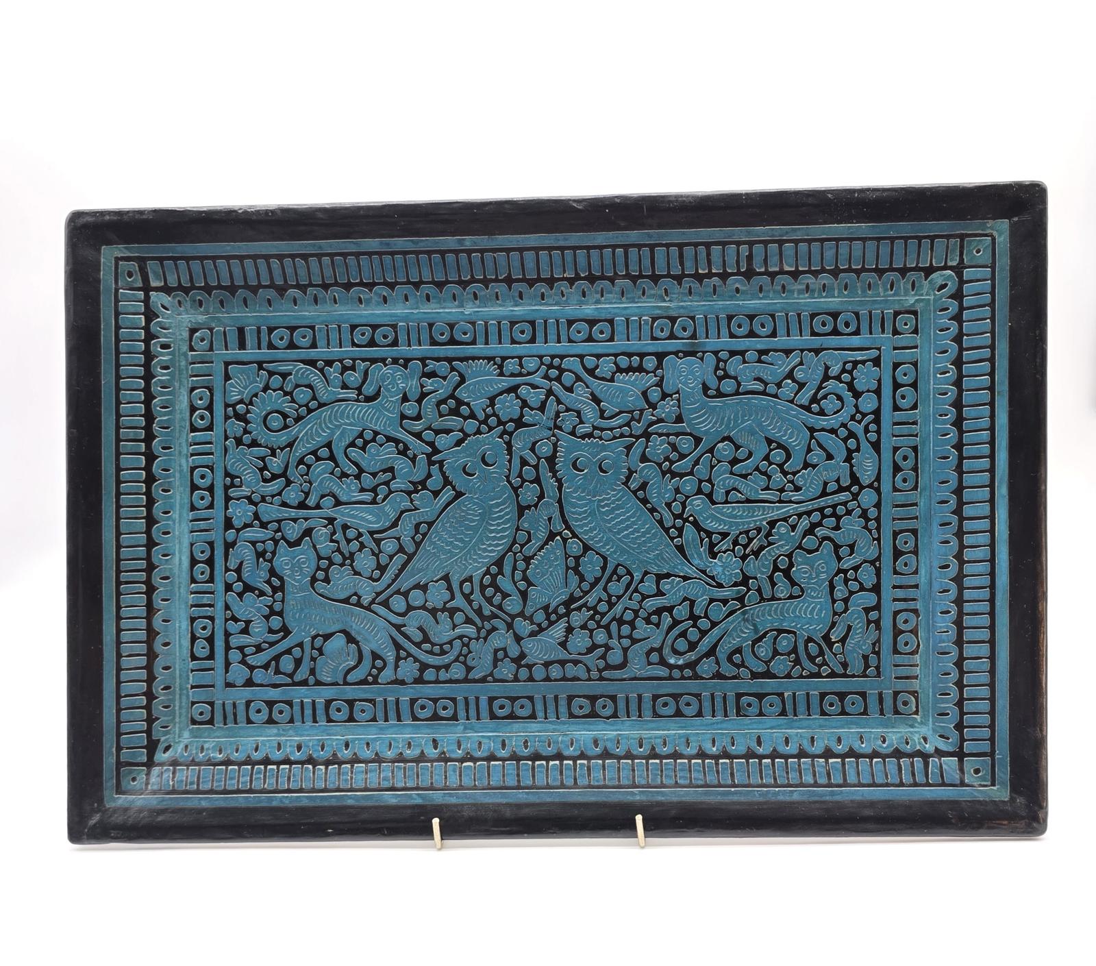 Chinese Blue Cinnabar Lacquer Tray Circa 1920 (Rare Find) (1 of 12) Chinese Blue Cinnabar Lacquer Tray Circa 1920 (Rare Find) (1 of 12)