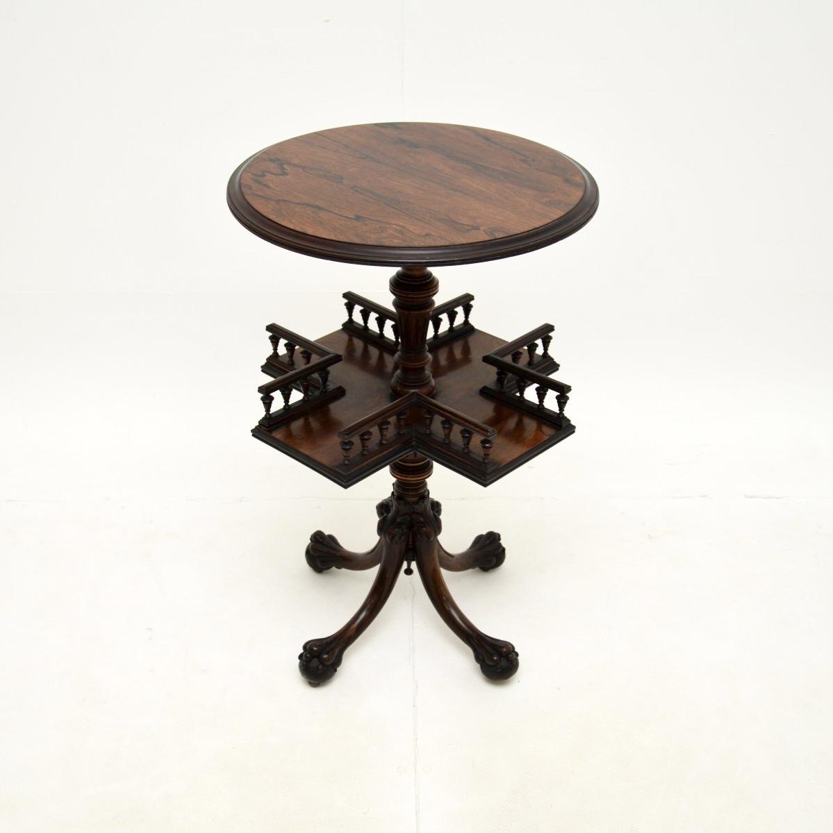 Antique Victorian Revolving Bookcase / Occasional Table in Rosewood (1 of 8) Antique Victorian Revolving Bookcase / Occasional Table in Rosewood (1 of 8)