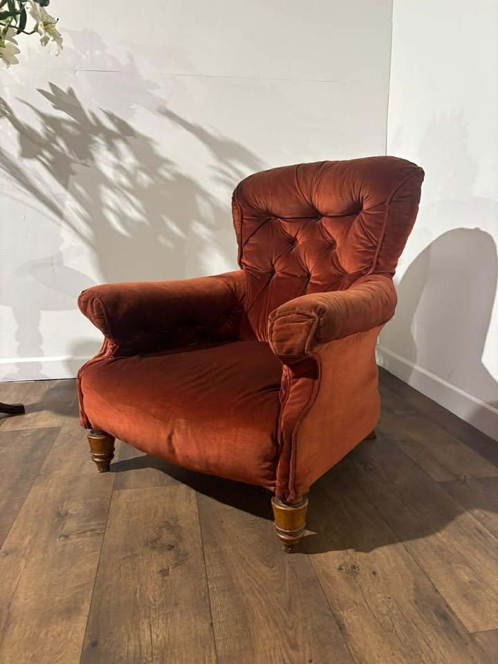 Victorian Button Back Upholstered Armchair (1 of 20)