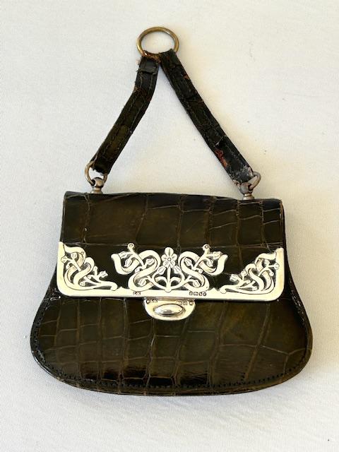 Fabulous Edwardian Art Nouveau Silver & Crocodile Cocktail Bag (1 of 6) Fabulous Edwardian Art Nouveau Silver & Crocodile Cocktail Bag (1 of 6)