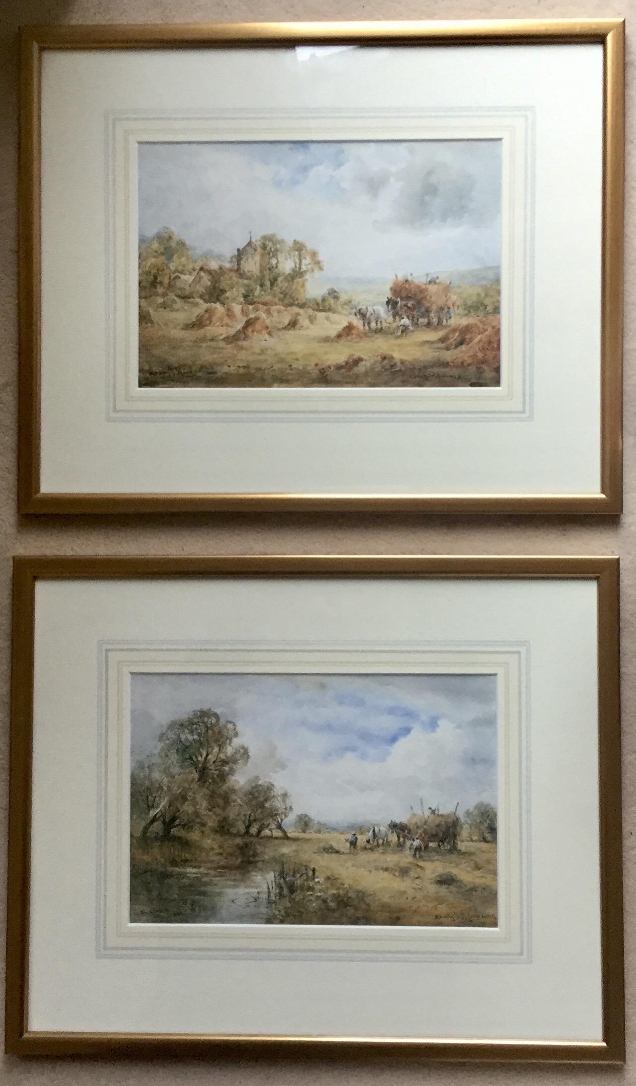 Henry J.Kinnaird Pair of Watercolours ‘ Cornfield Near Arundel & A Sussex Hayfield’ (1 of 3)