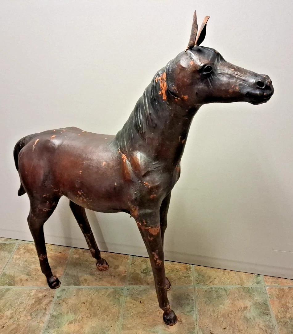 Vintage Large Leather Horse Liberties of London Full of Patina (1 of 12)