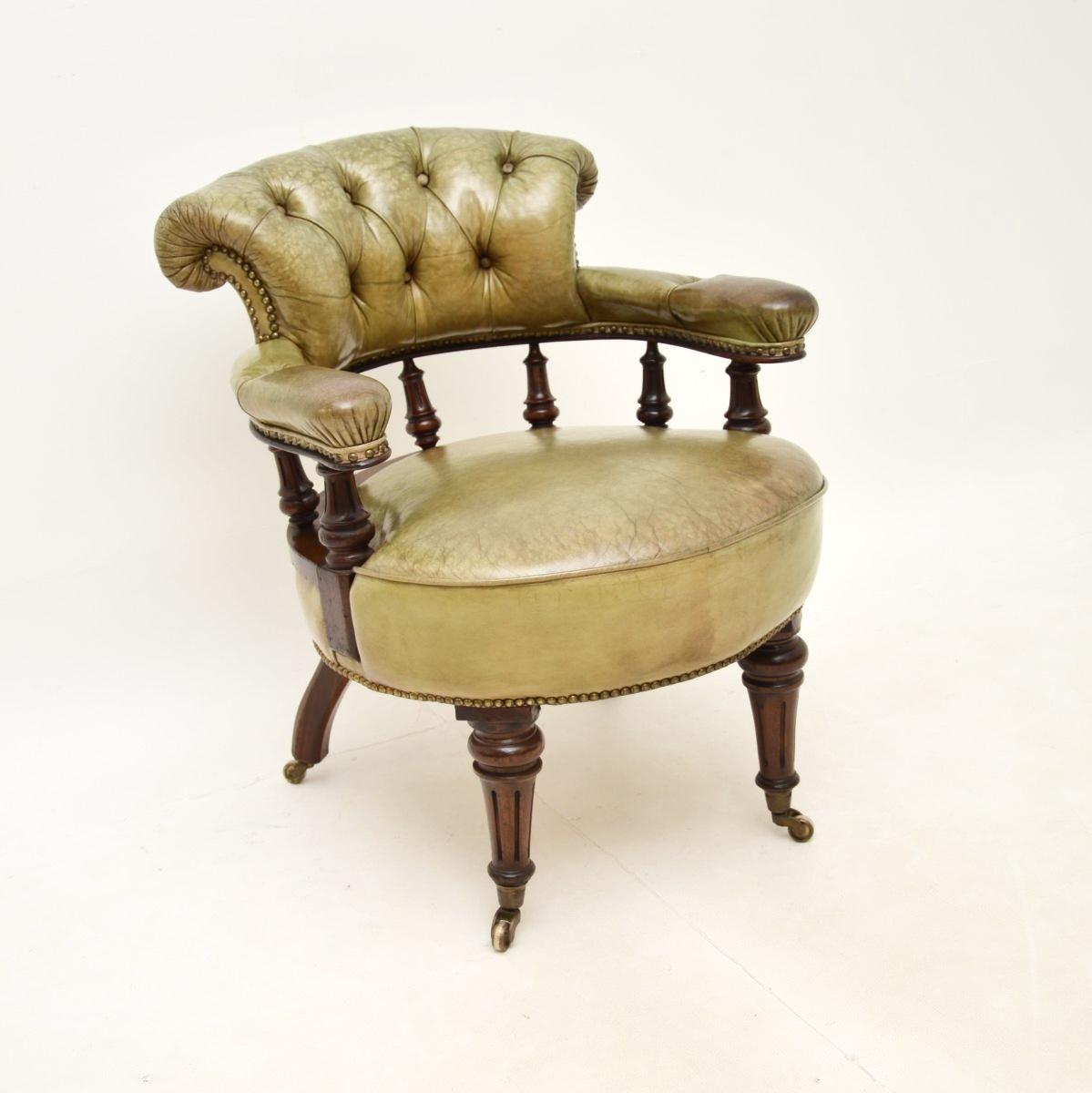 Antique Victorian Leather Captains Chair (1 of 11) Antique Victorian Leather Captains Chair (1 of 11)