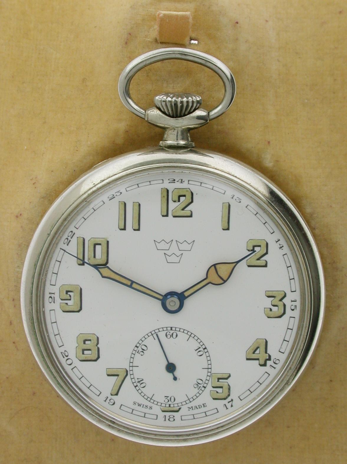 Pocket Watch Unique Swedish Military Steel 1942 (1 of 6) Pocket Watch Unique Swedish Military Steel 1942 (1 of 6)