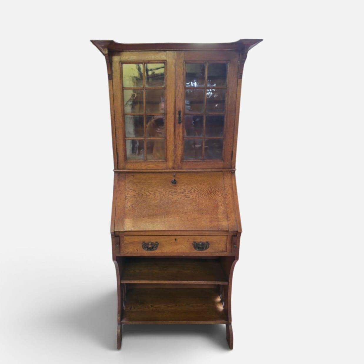 Antique Arts & Crafts Oak Bureau Bookcase / Writing Desk c.1900 (1 of 10) Antique Arts & Crafts Oak Bureau Bookcase / Writing Desk c.1900 (1 of 10)