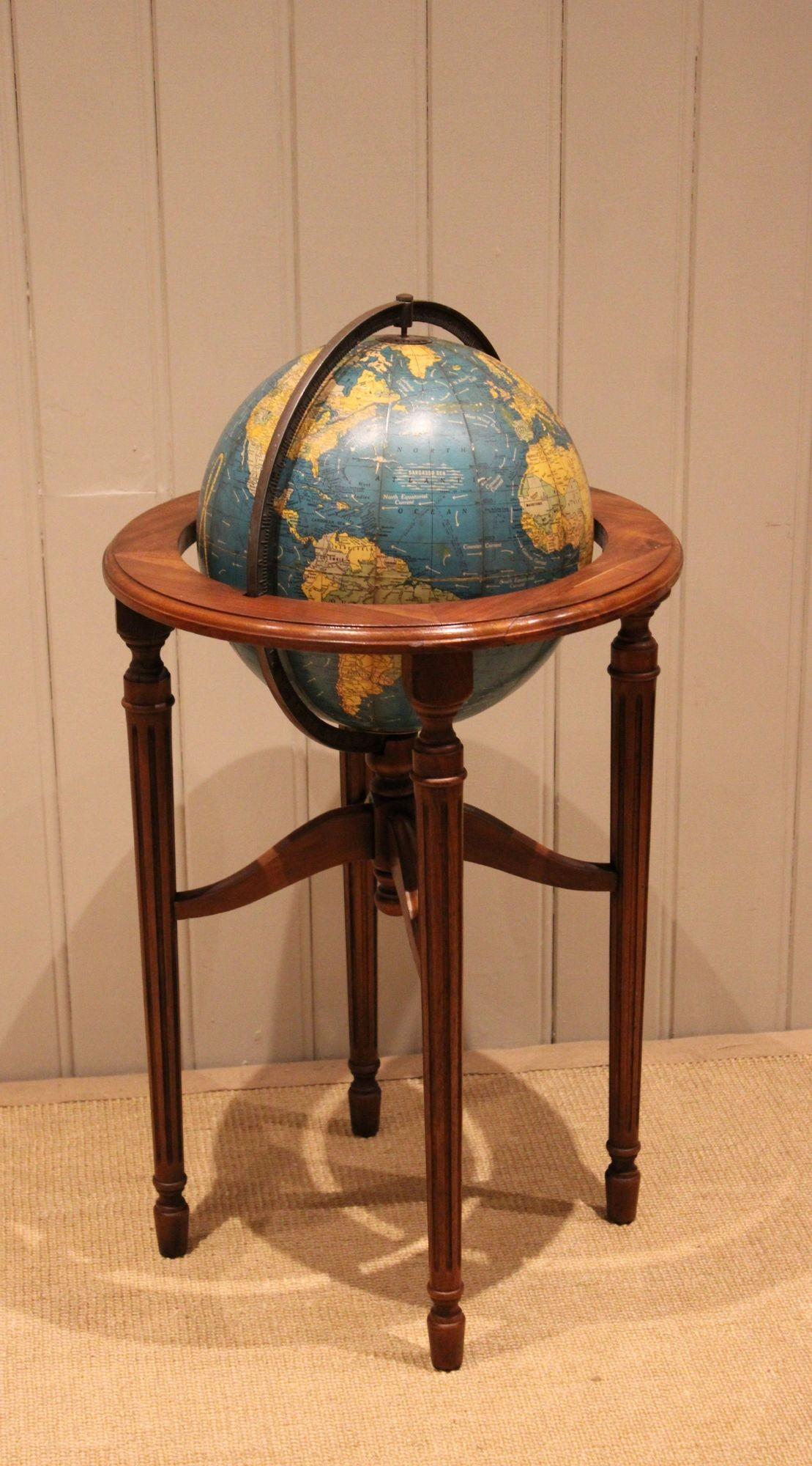 12" Crams Terrestrial Globe In A Walnut Stand (1 of 12)