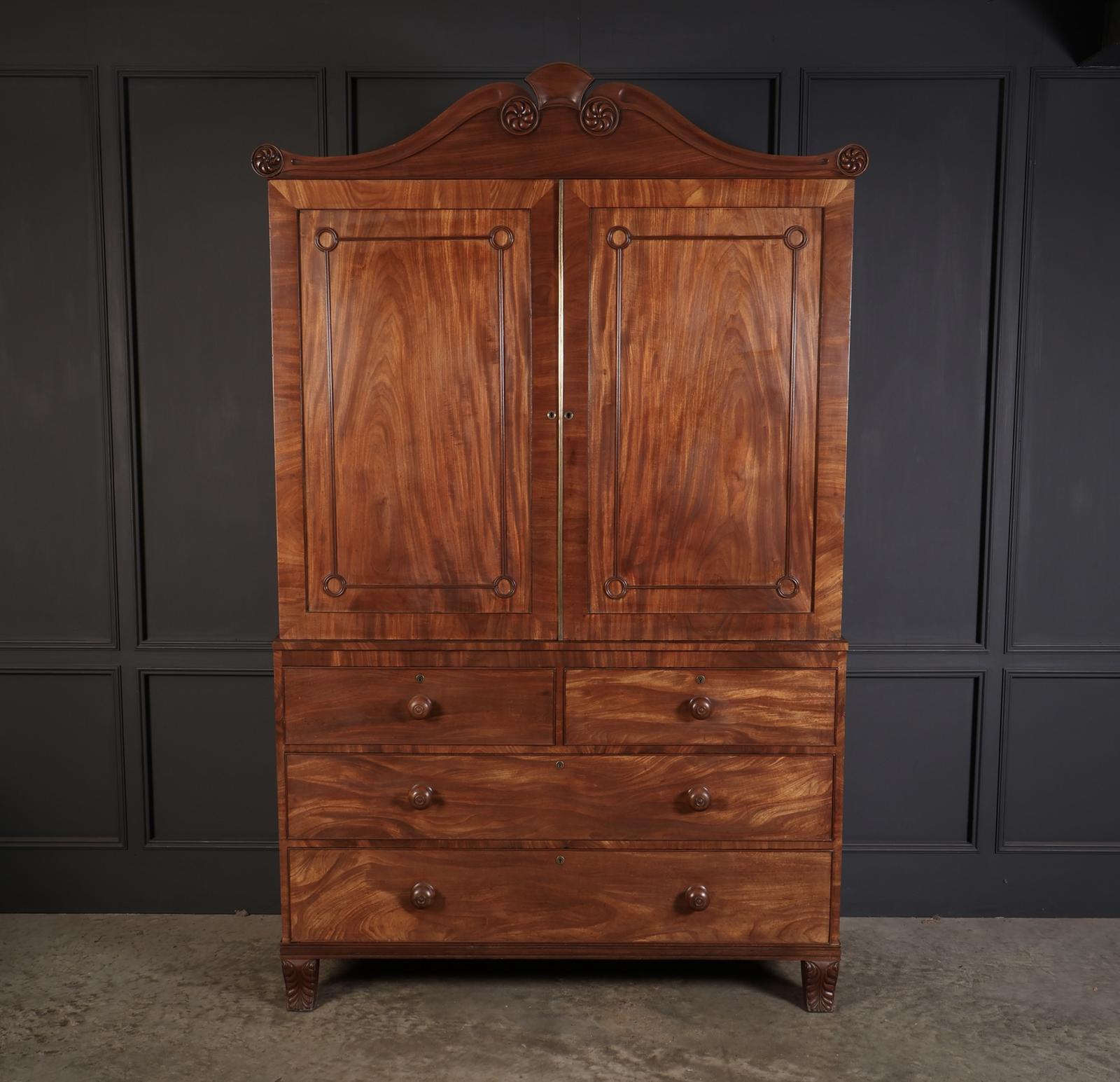 Late Regency Mahogany Linen Press (1 of 16)