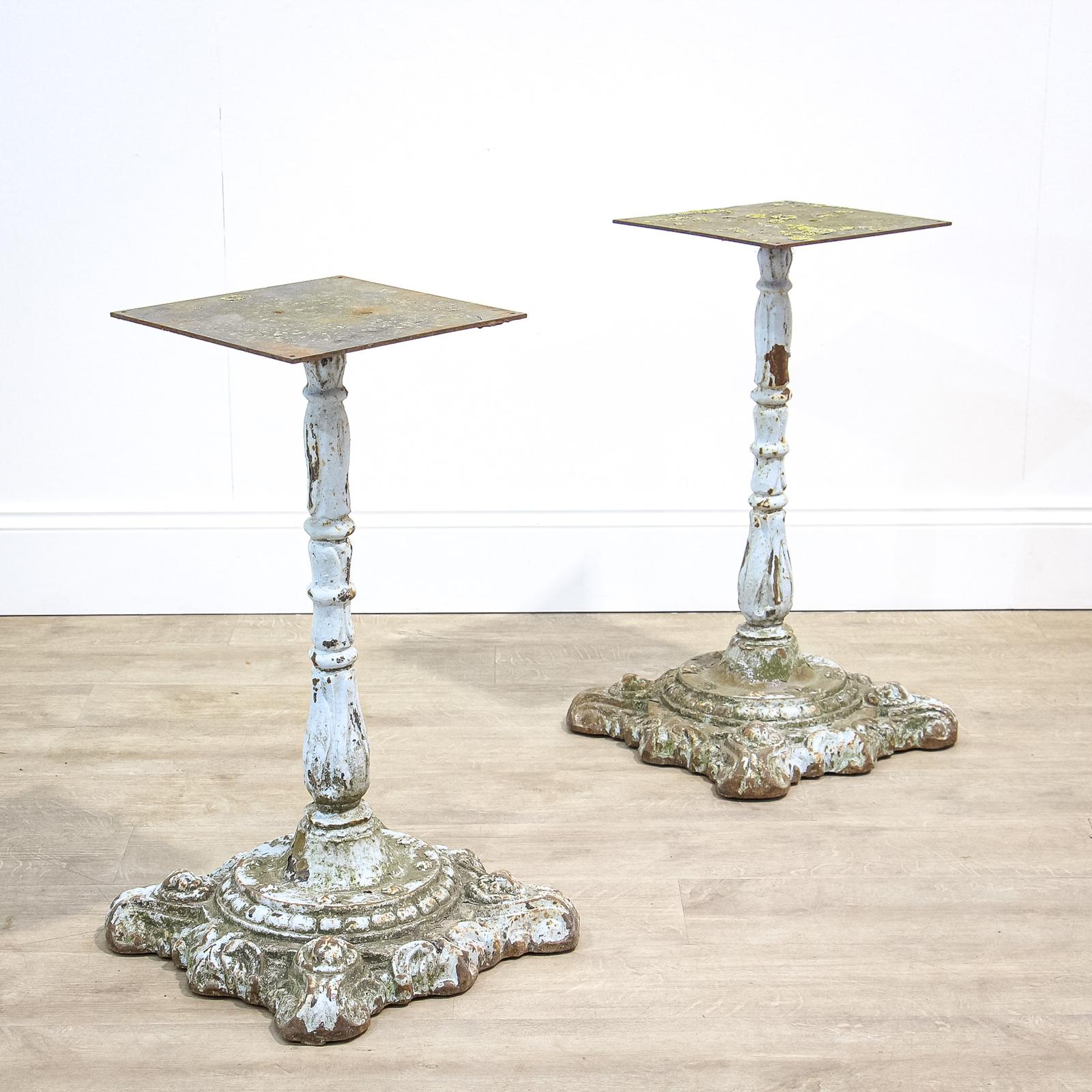 Unusual Pair of Heavy Cast Iron Painted Plinths (1 of 10)