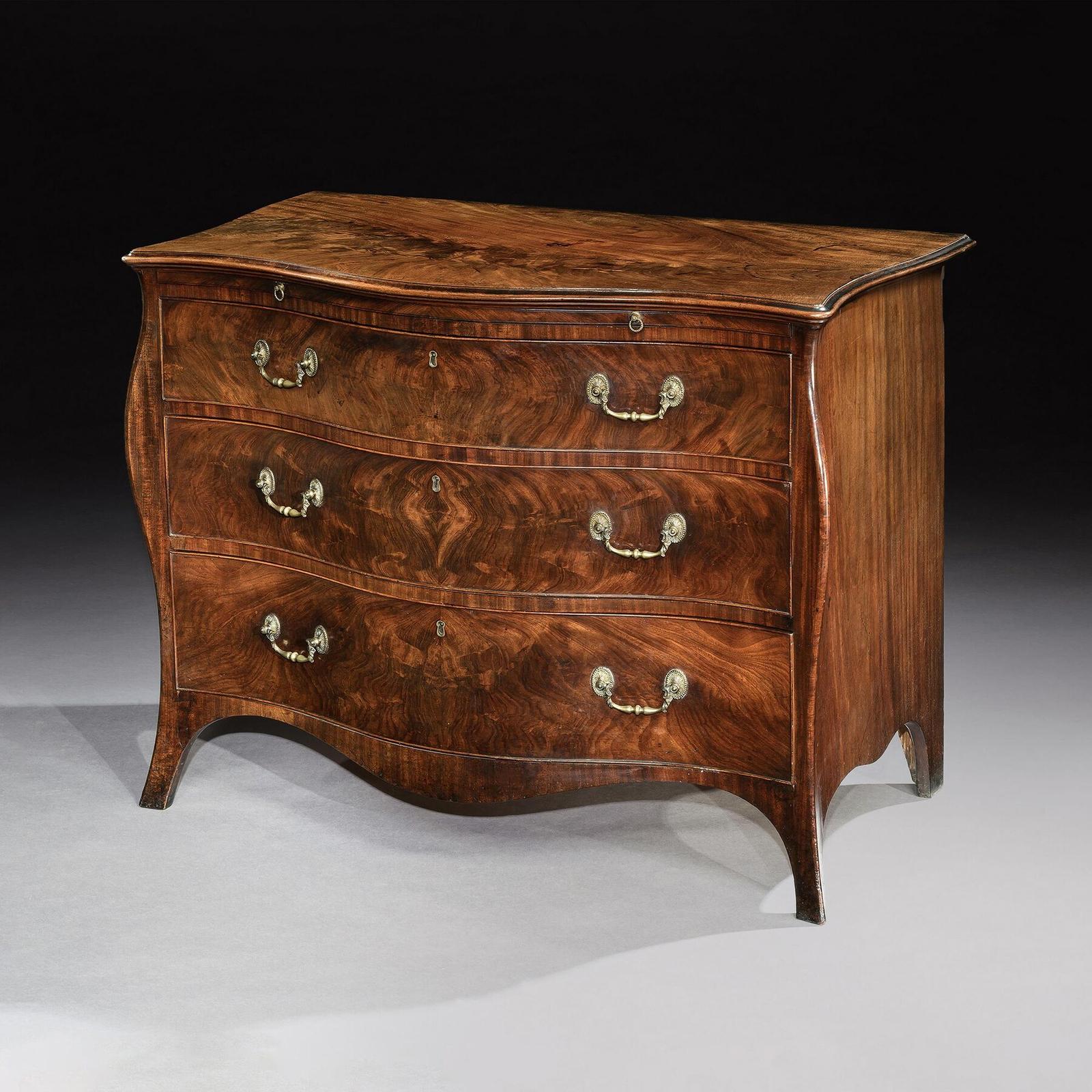 Henry Hill of Marlborough George III Serpentine Mahogany Commode (1 of 8)