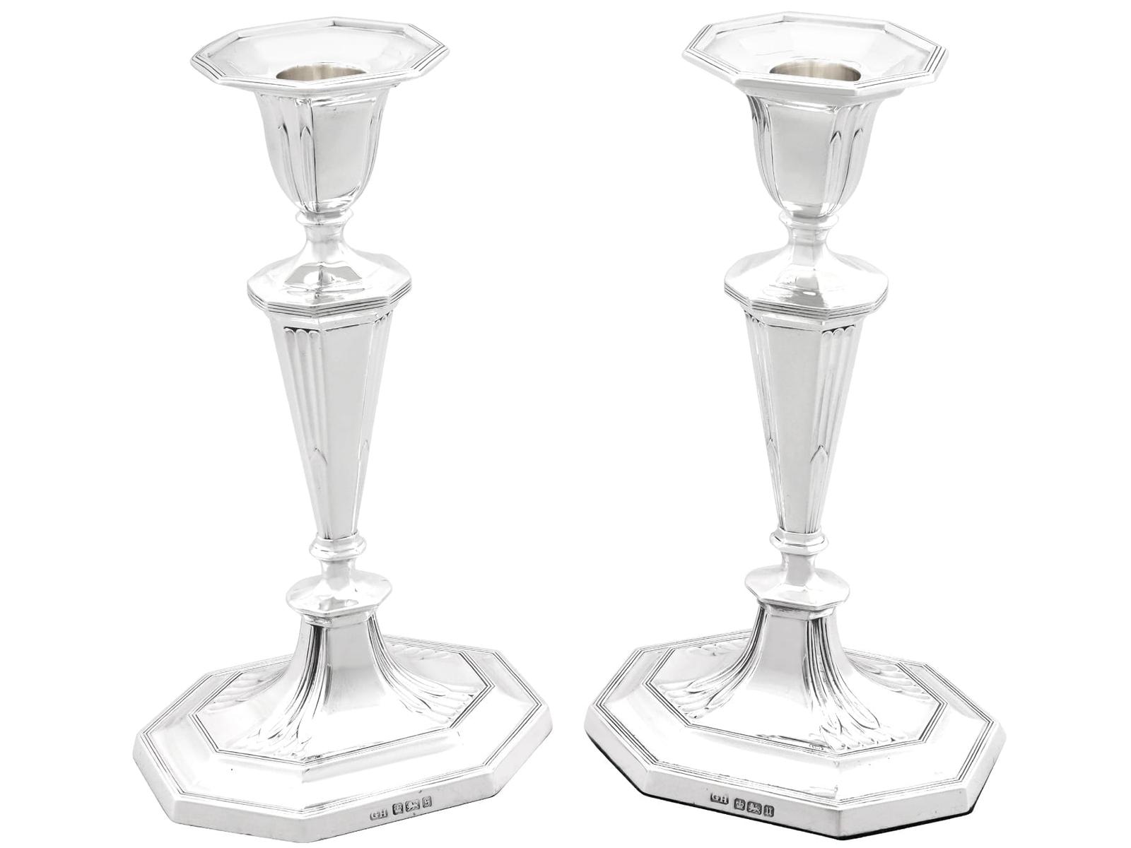 Antique George V Sterling Silver Candlesticks 1912 (1 of 15)