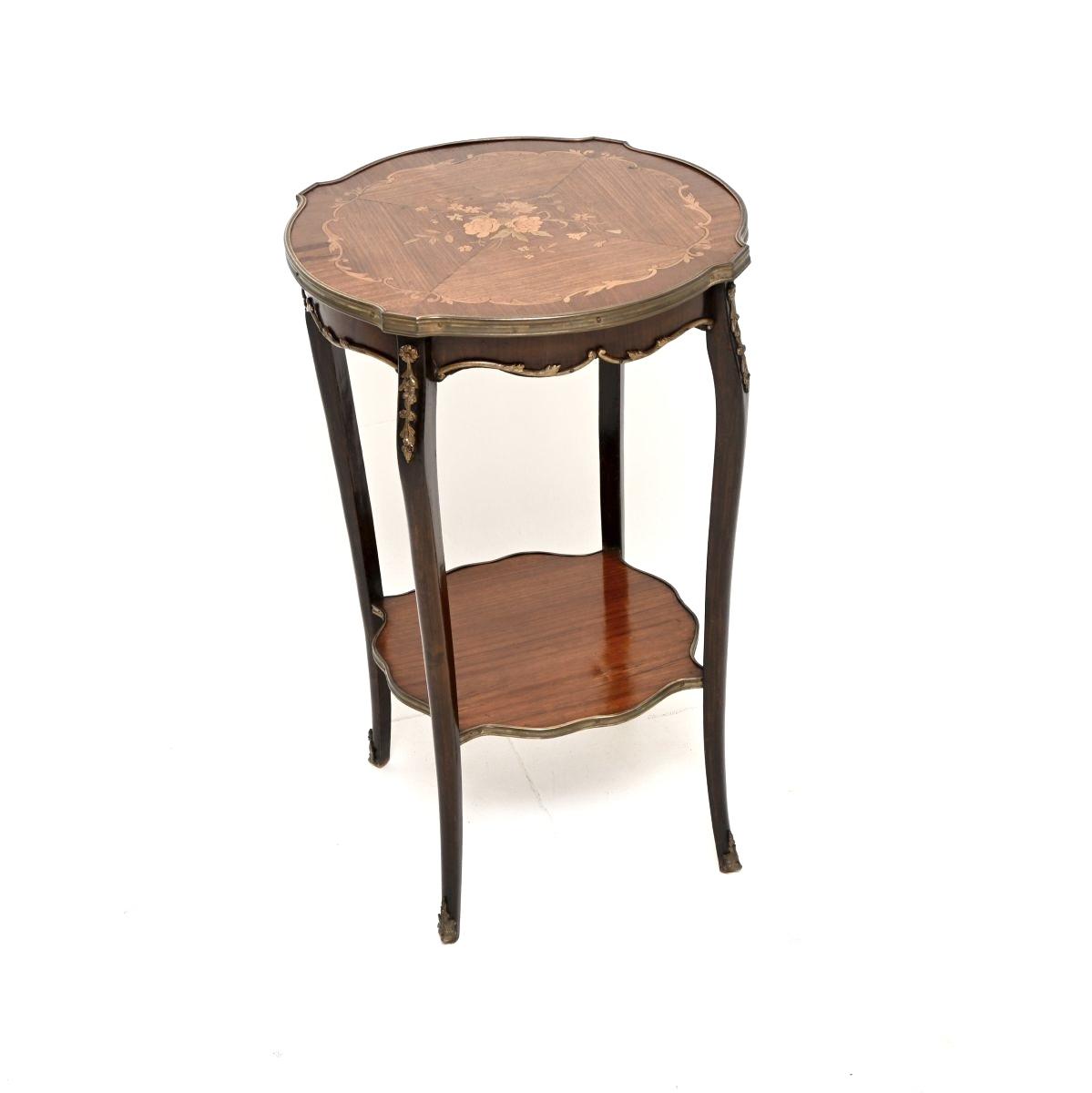 Antique French Inlaid Marquetry Occasional Side Table (1 of 7) Antique French Inlaid Marquetry Occasional Side Table (1 of 7)