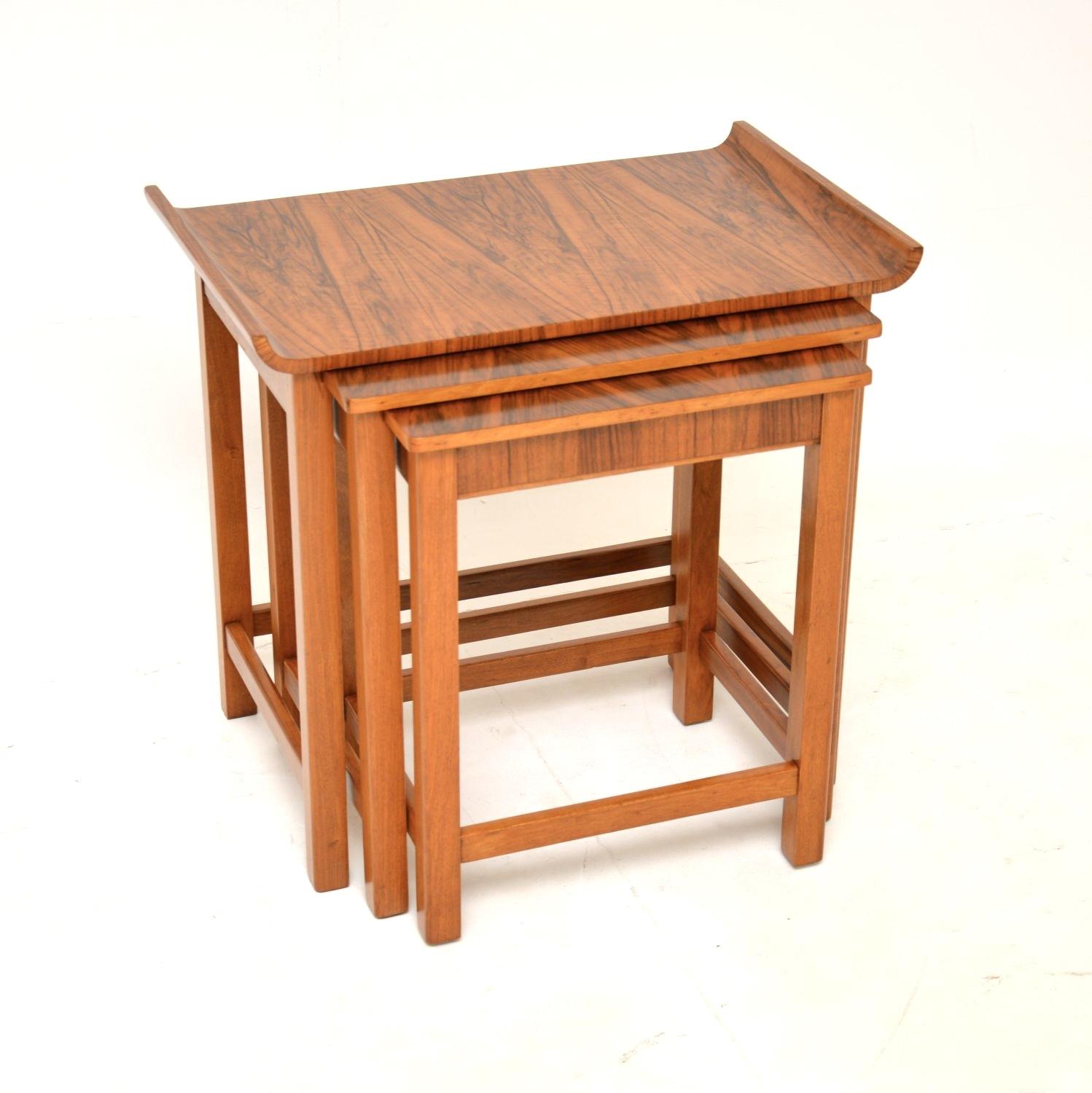 Art Deco Figured Walnut Nest of Tables (1 of 10) Art Deco Figured Walnut Nest of Tables (1 of 10)