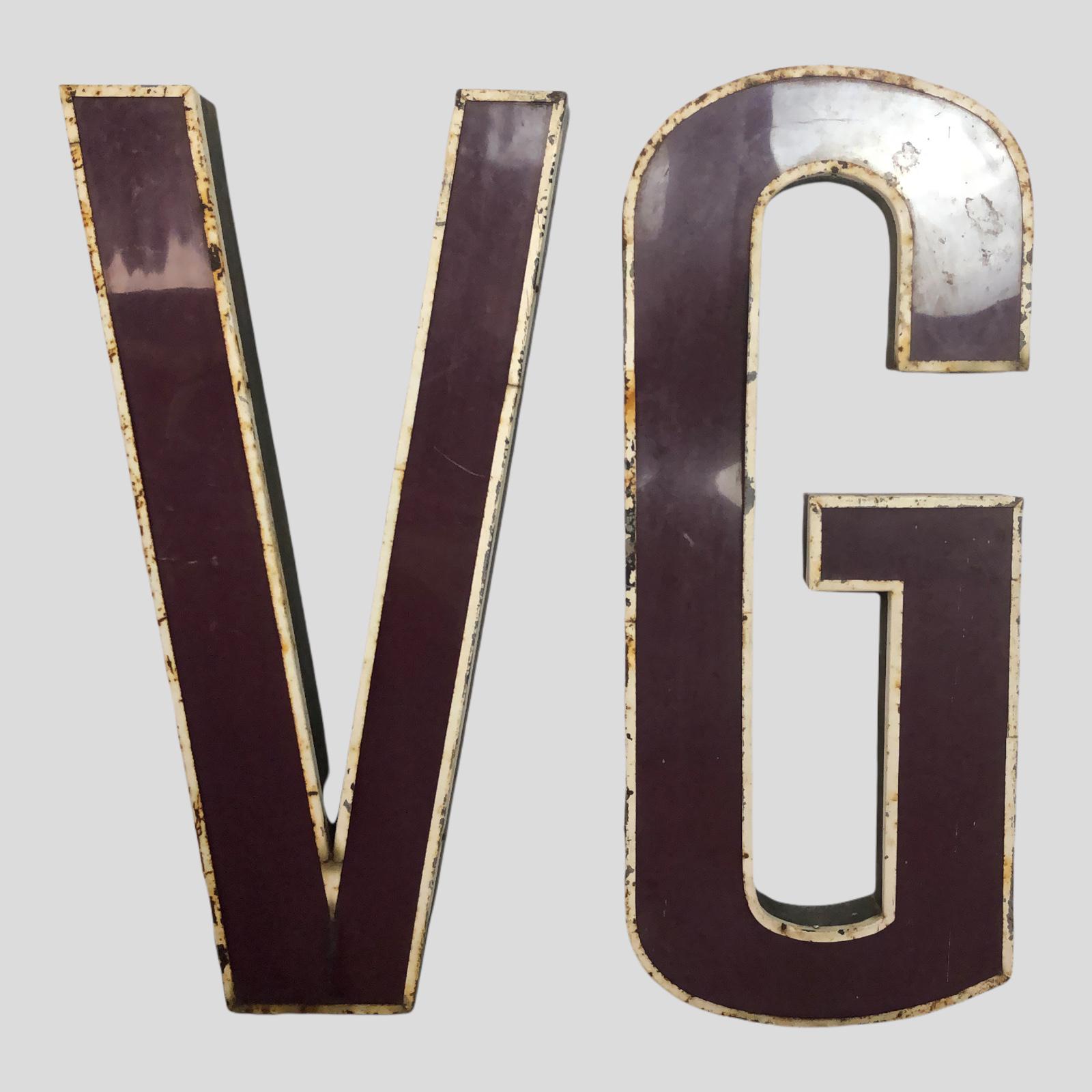 Super Large Reclaimed Neon Sign Letters V & G Industrial Salvage Distressed (1 of 12)