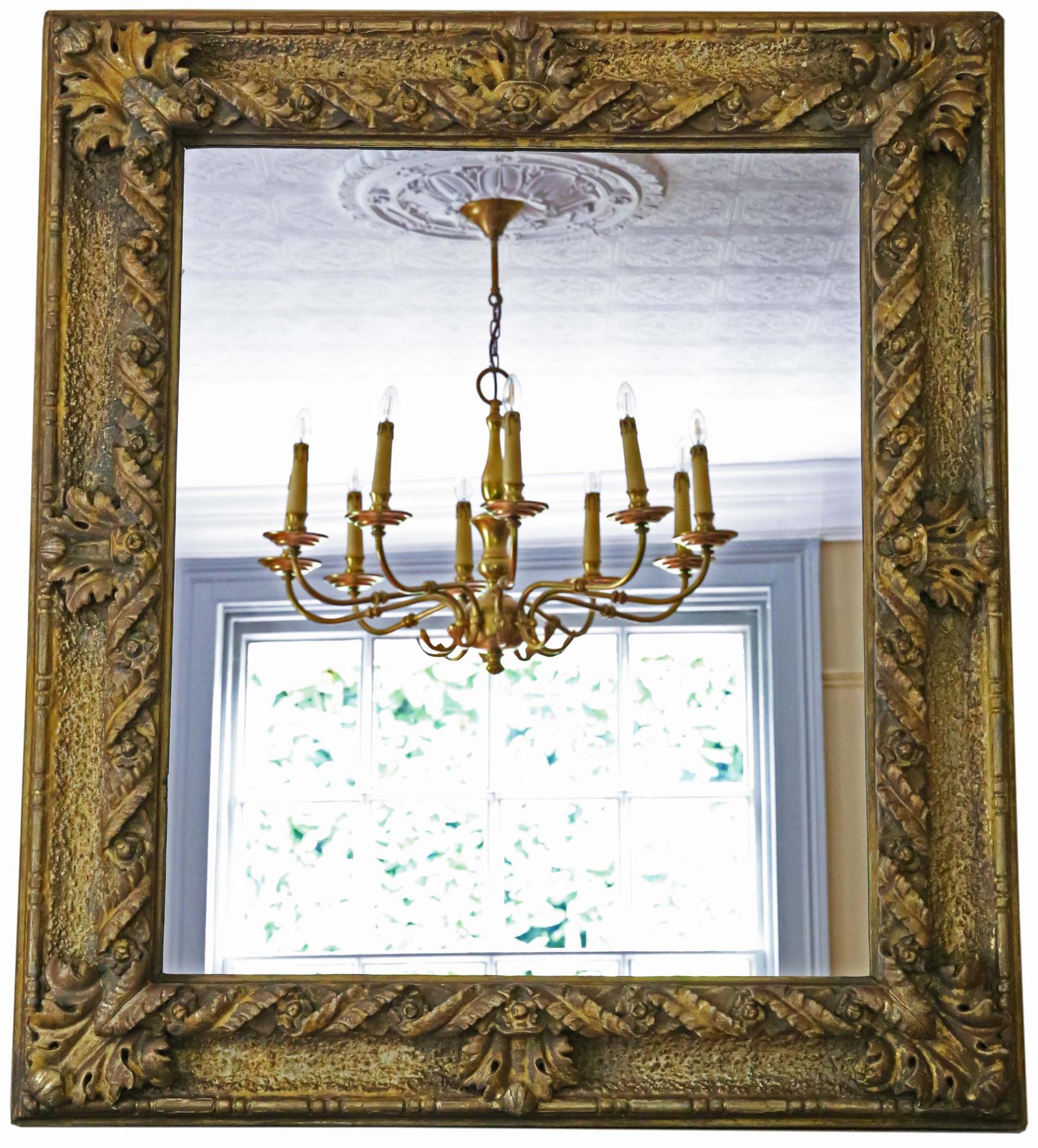 Antique Fine Quality Large Giltwood 19th Century Overmantle or Wall Mirror (1 of 8) Antique Fine Quality Large Giltwood 19th Century Overmantle or Wall Mirror (1 of 8)
