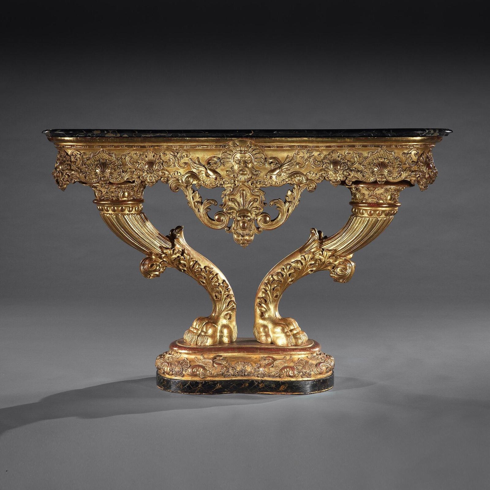 Exceptional Early 19th Century Serpentine Marble Giltwood Console Table (1 of 6)