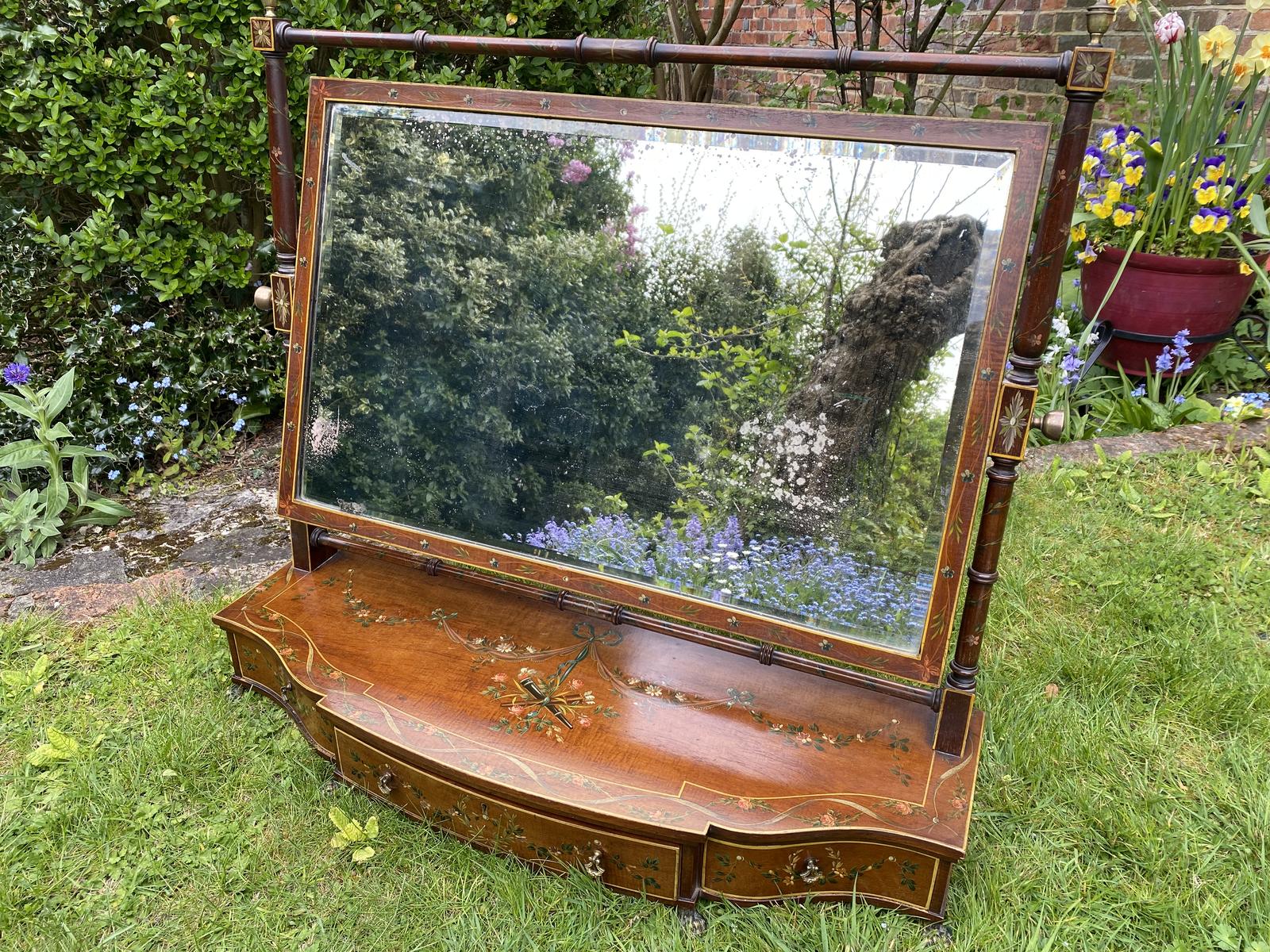 Regency Painted Dressing Table Mirror (1 of 4) Regency Painted Dressing Table Mirror (1 of 4)