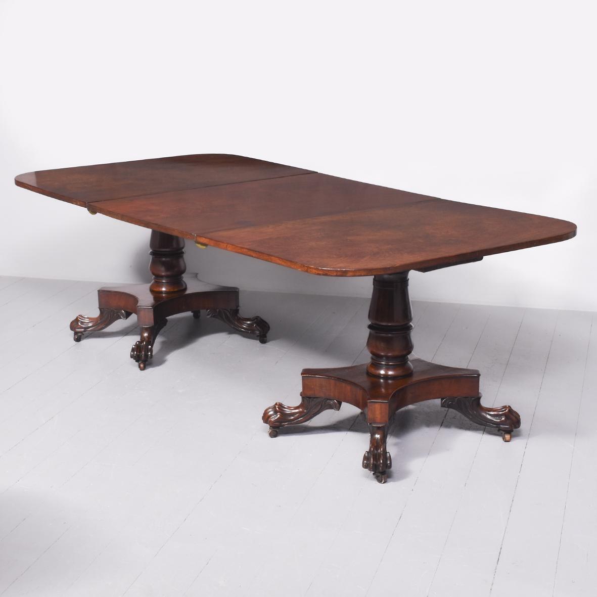 Mahogany Twin Pillar Dining Table (1 of 9)