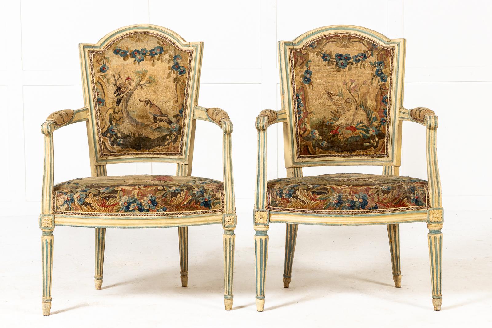 Pair of 18th Century French Painted Armchairs (1 of 8)