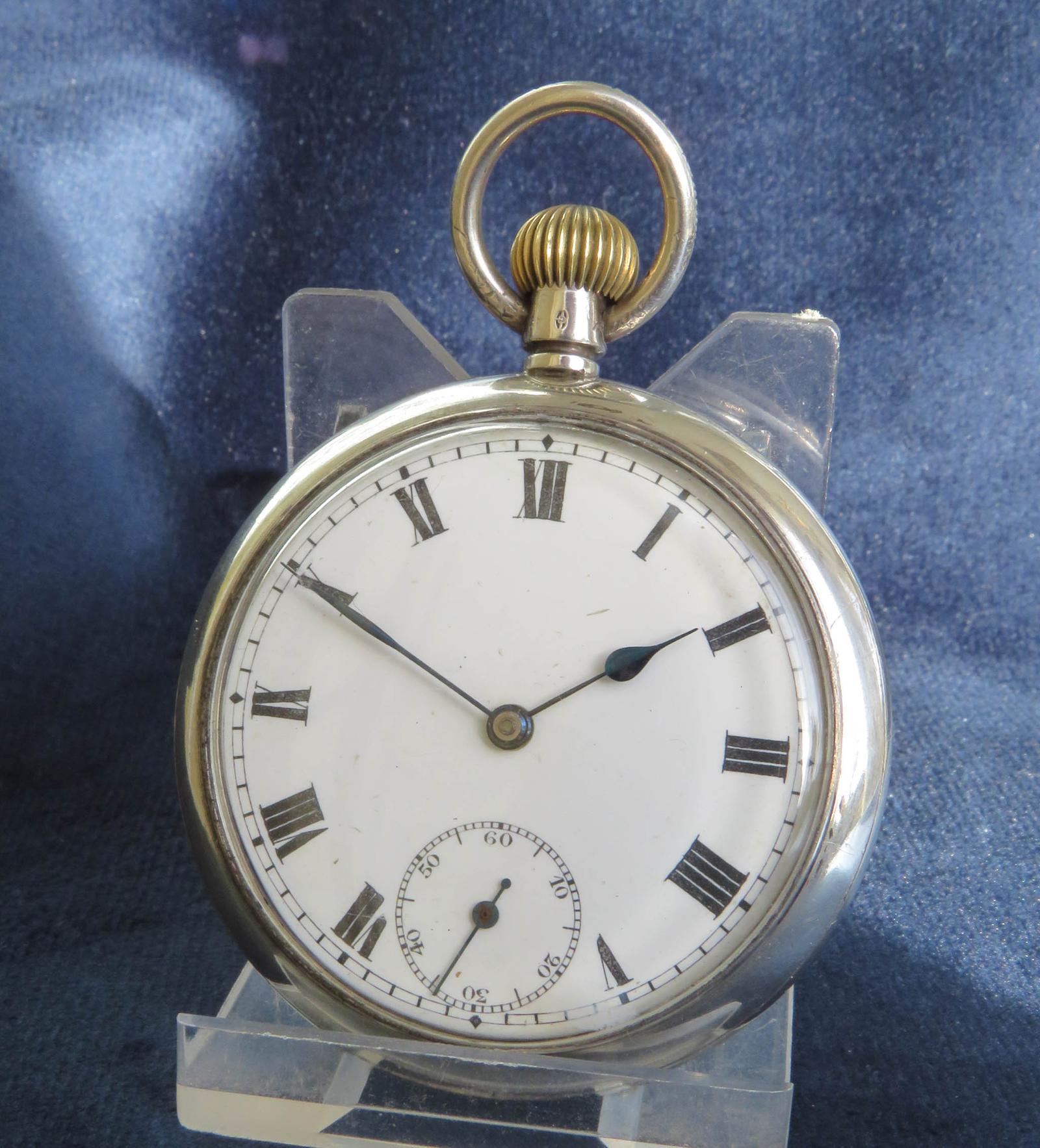 Pocket Watch : Antique Silver Pocket Watch, 1919 (1 of 4)