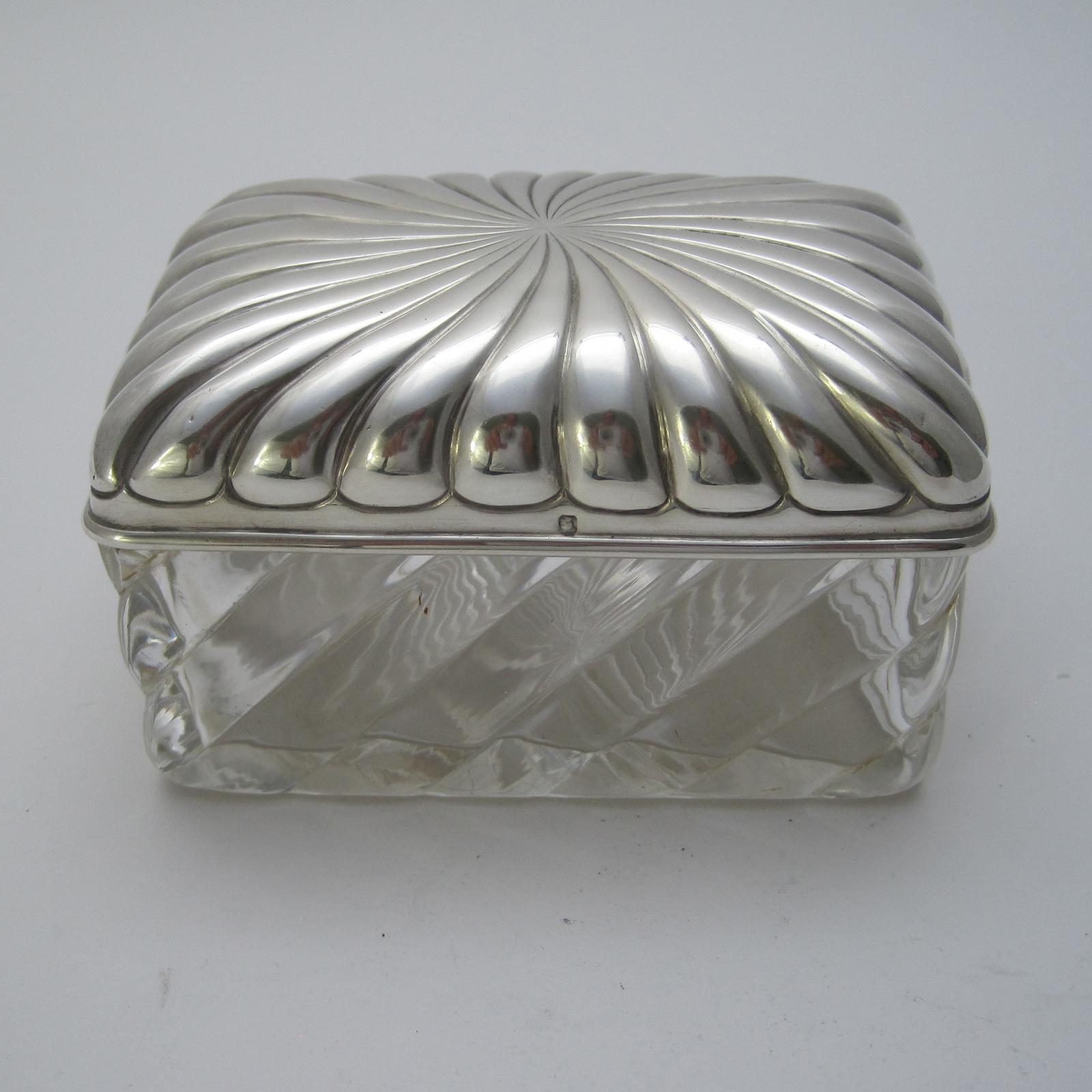 French Silver Topped Jewellery or Trinket Box (1 of 5)