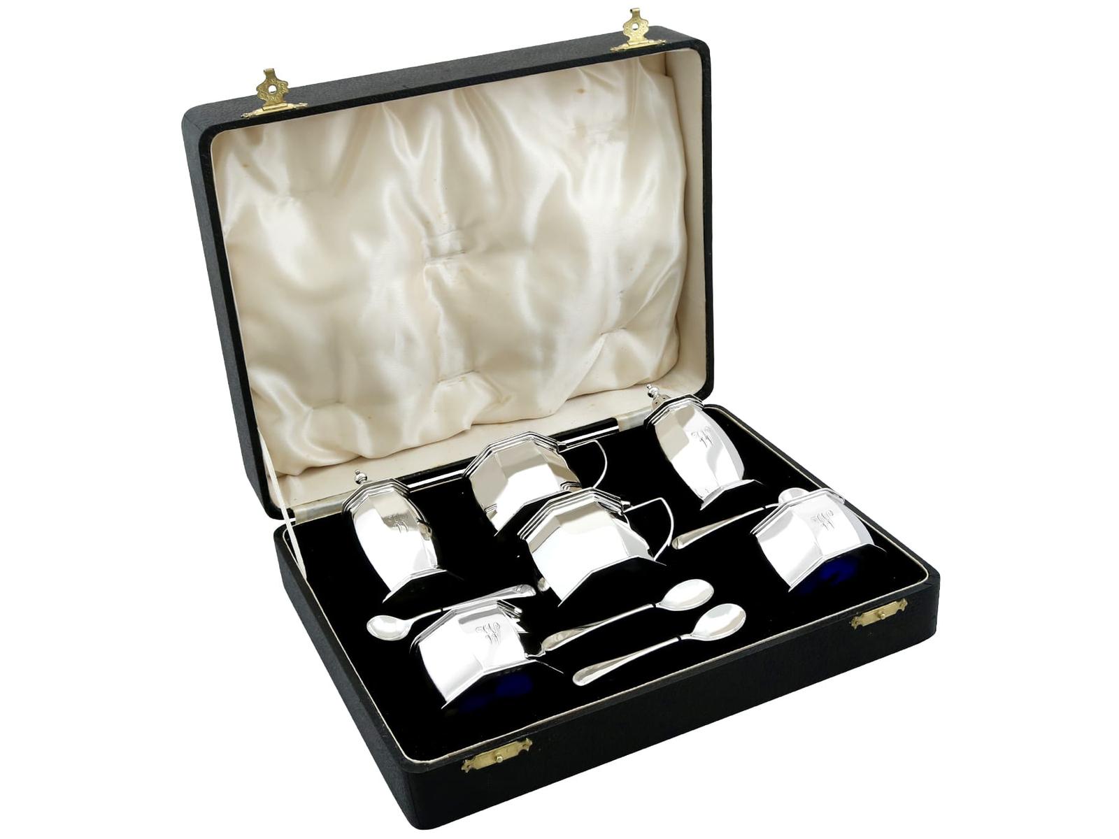 George V Sterling Silver Condiment Set (1 of 22)