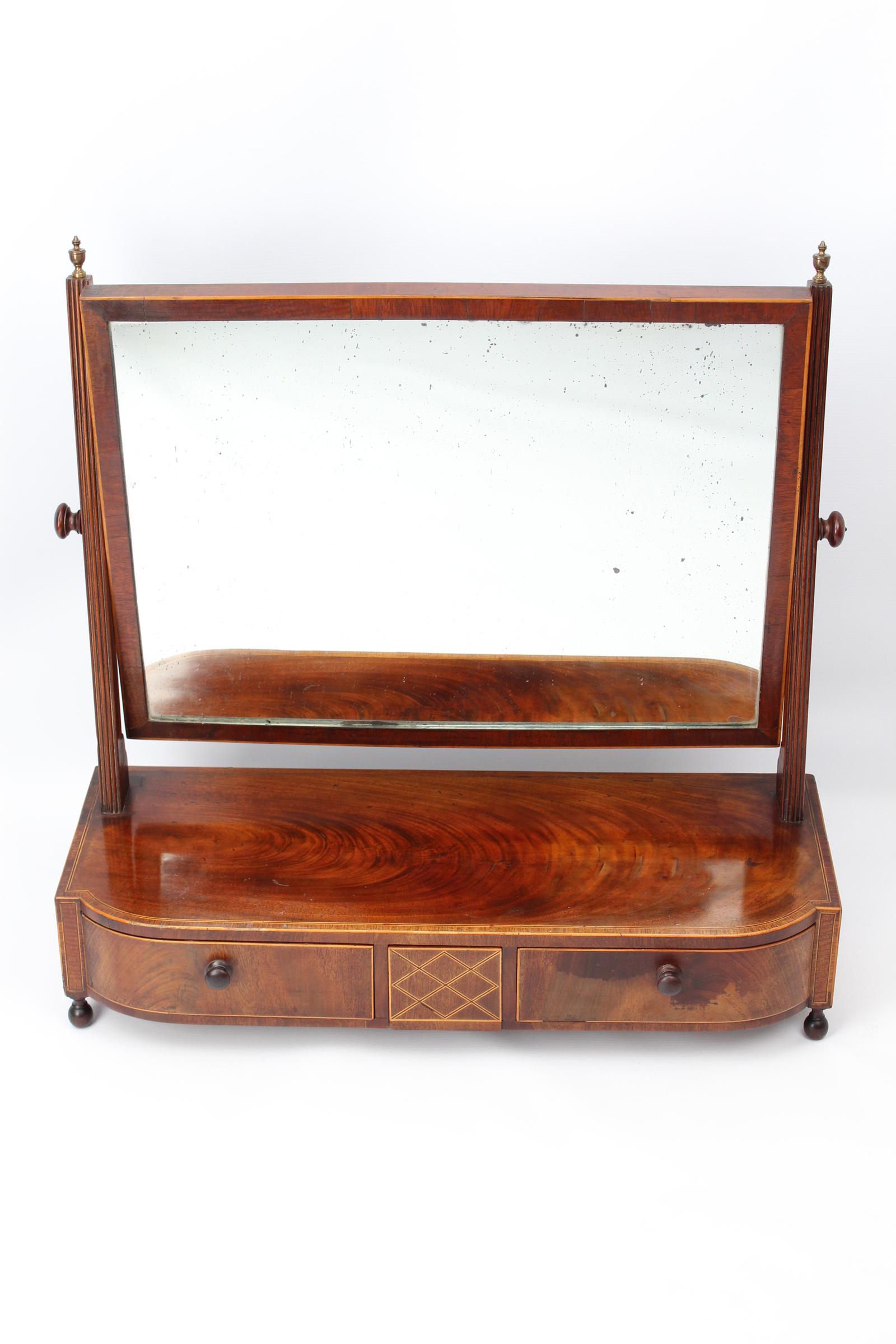 Regency Mahogany & Inlaid Dressing Table Mirror (1 of 13)