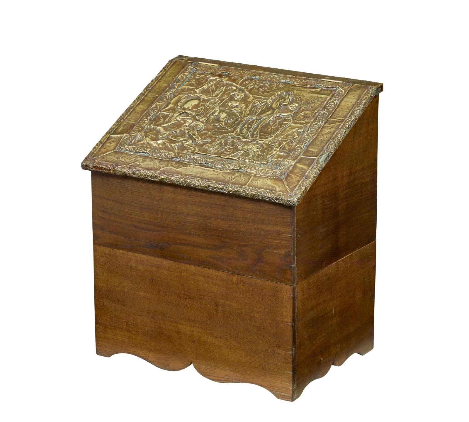 19th Century & Later Oak & Brass Storage Box (1 of 9)