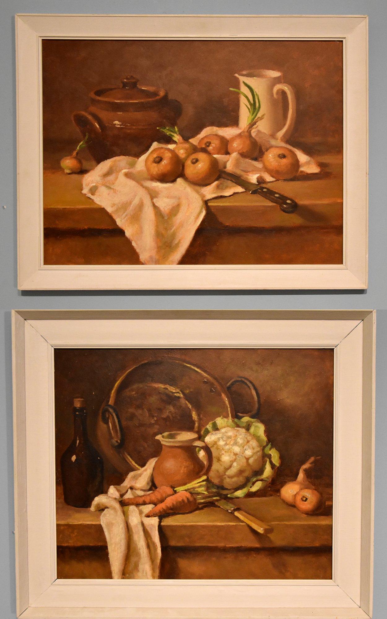 Oil Painting by John J Hall - Pair of Pantry Scenes (1 of 7)