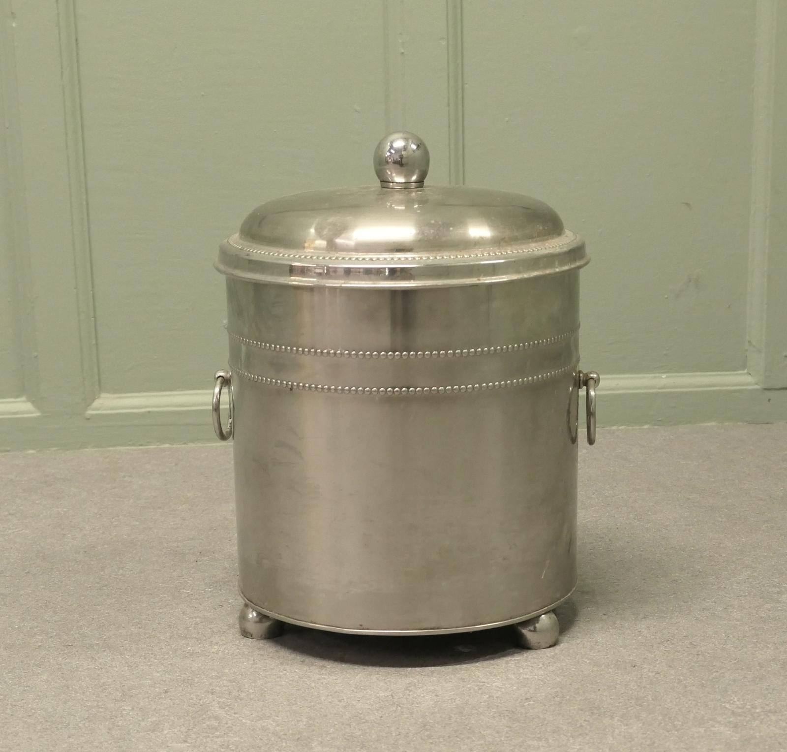 Art Deco Chrome Coal Bucket (1 of 5)