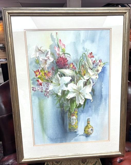 Framed Original Still Life Watercolour Entitled "The Chinese Vase", by Artist Jan Godman (1 of 4) Framed Original Still Life Watercolour Entitled "The Chinese Vase", by Artist Jan Godman (1 of 4)