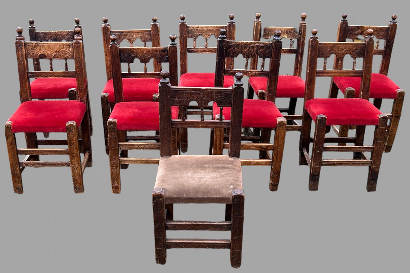 Set of Eleven Spanish Side / Dining Chairs (1 of 5) Set of Eleven Spanish Side / Dining Chairs (1 of 5)
