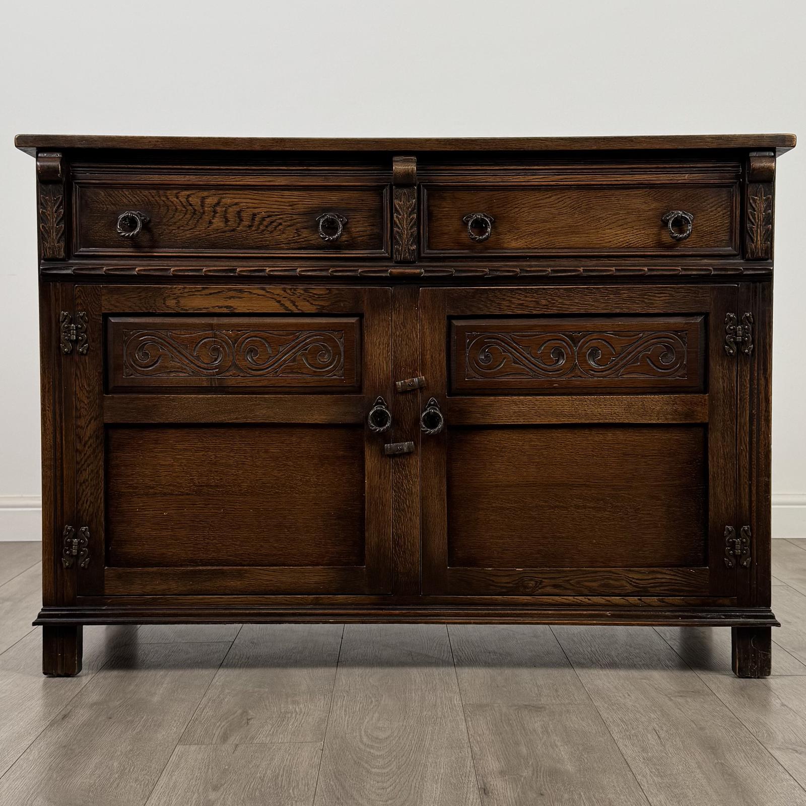 Antique 20th Century Good Quality Sideboard In Oak (1 of 10)